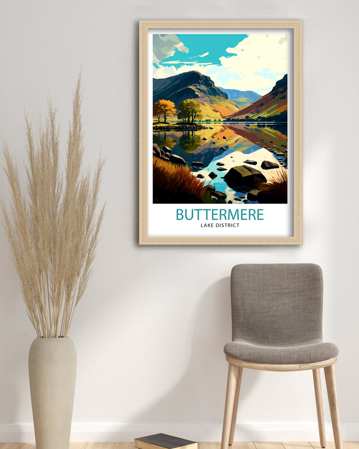 Buttermere Lake District Travel Poster Buttermere