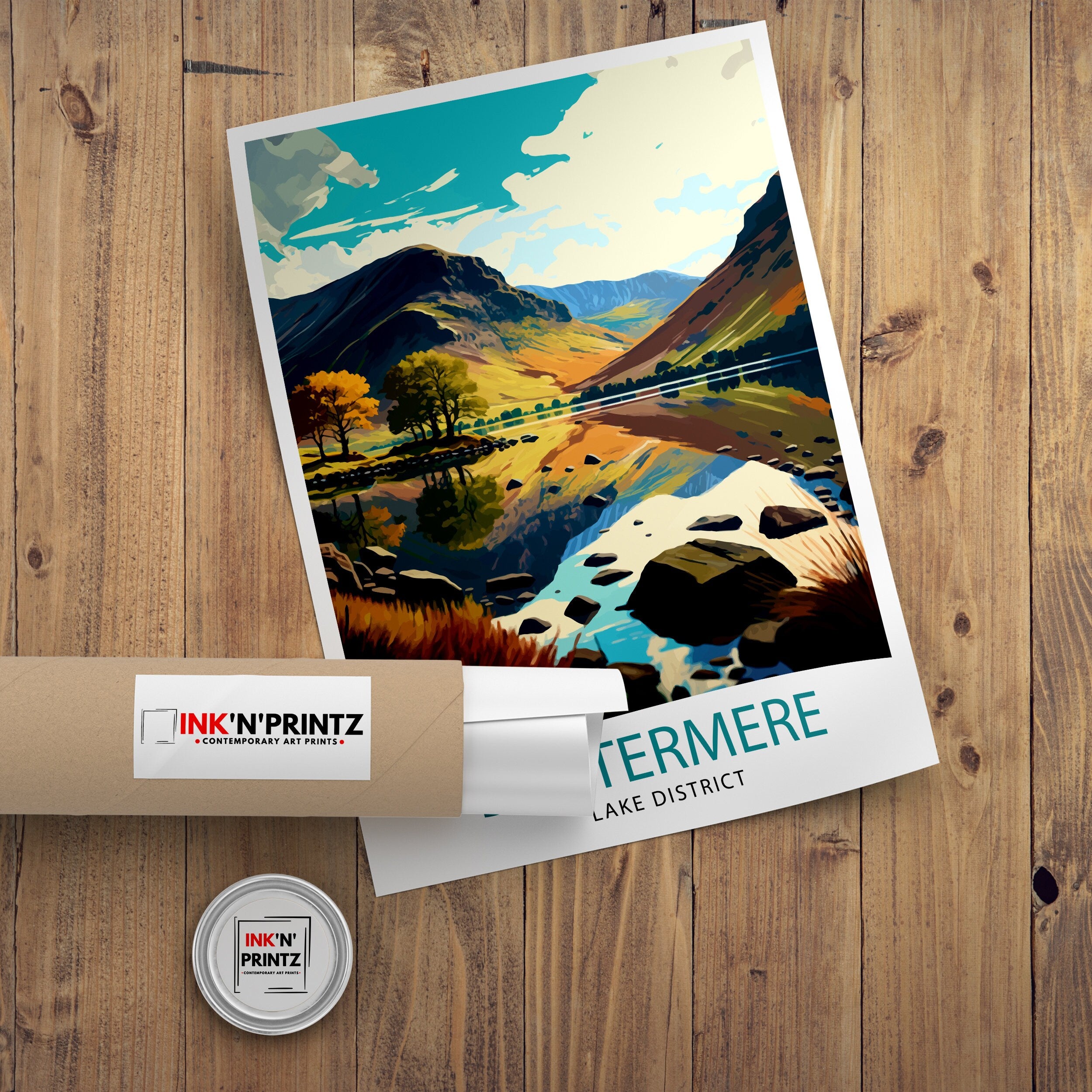Buttermere Lake District Travel Print Buttermere Wall Decor Buttermere Home Living Decor Buttermere Illustration Travel Poster Gift