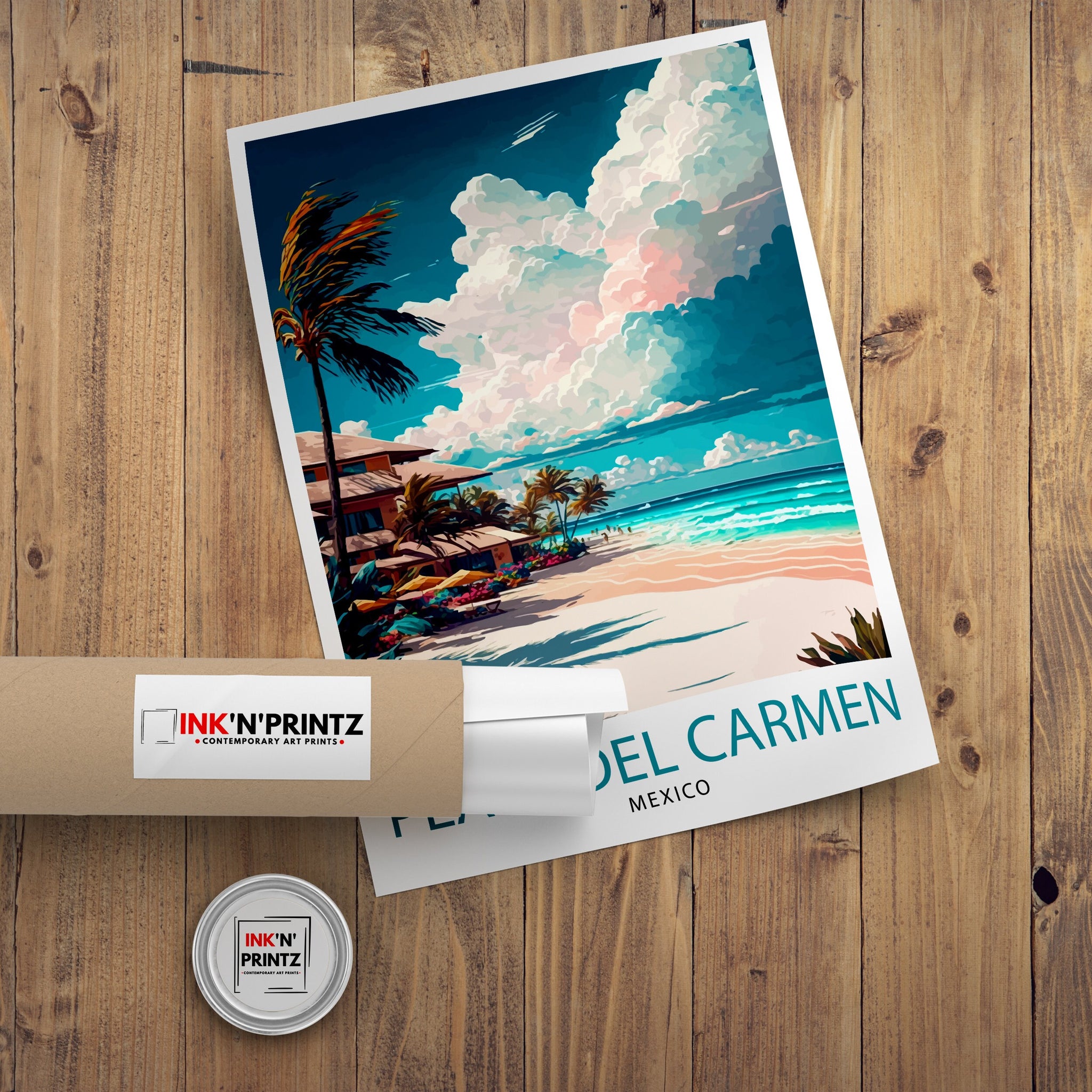 Playa del Carmen Travel Print Playa del Carmen Wall Decor Playa del Carmen Home Living Decor Playa del Carmen Illustration Travel Poster
