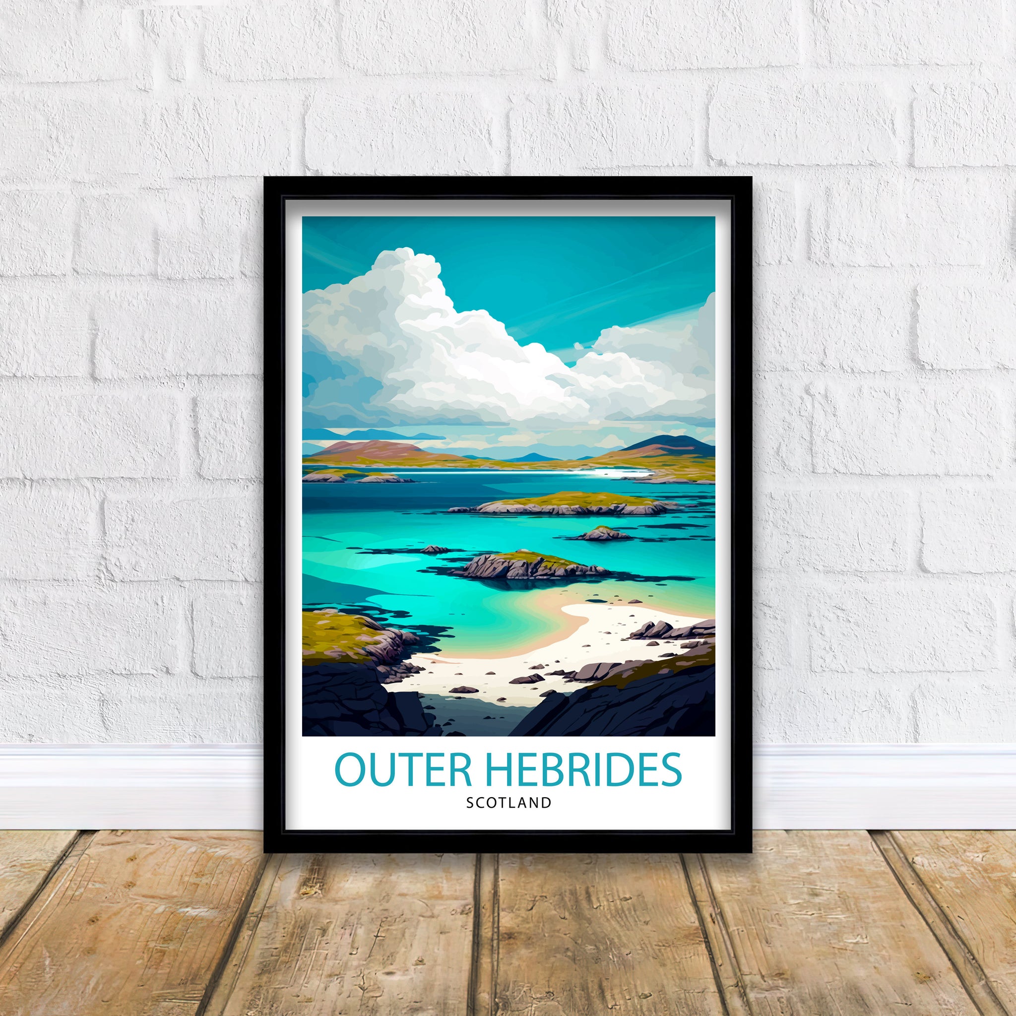Outer Hebrides Travel Print Hebrides Wall Decor Hebrides Home Living Decor Hebrides Illustration Travel Poster Gift for Hebrides