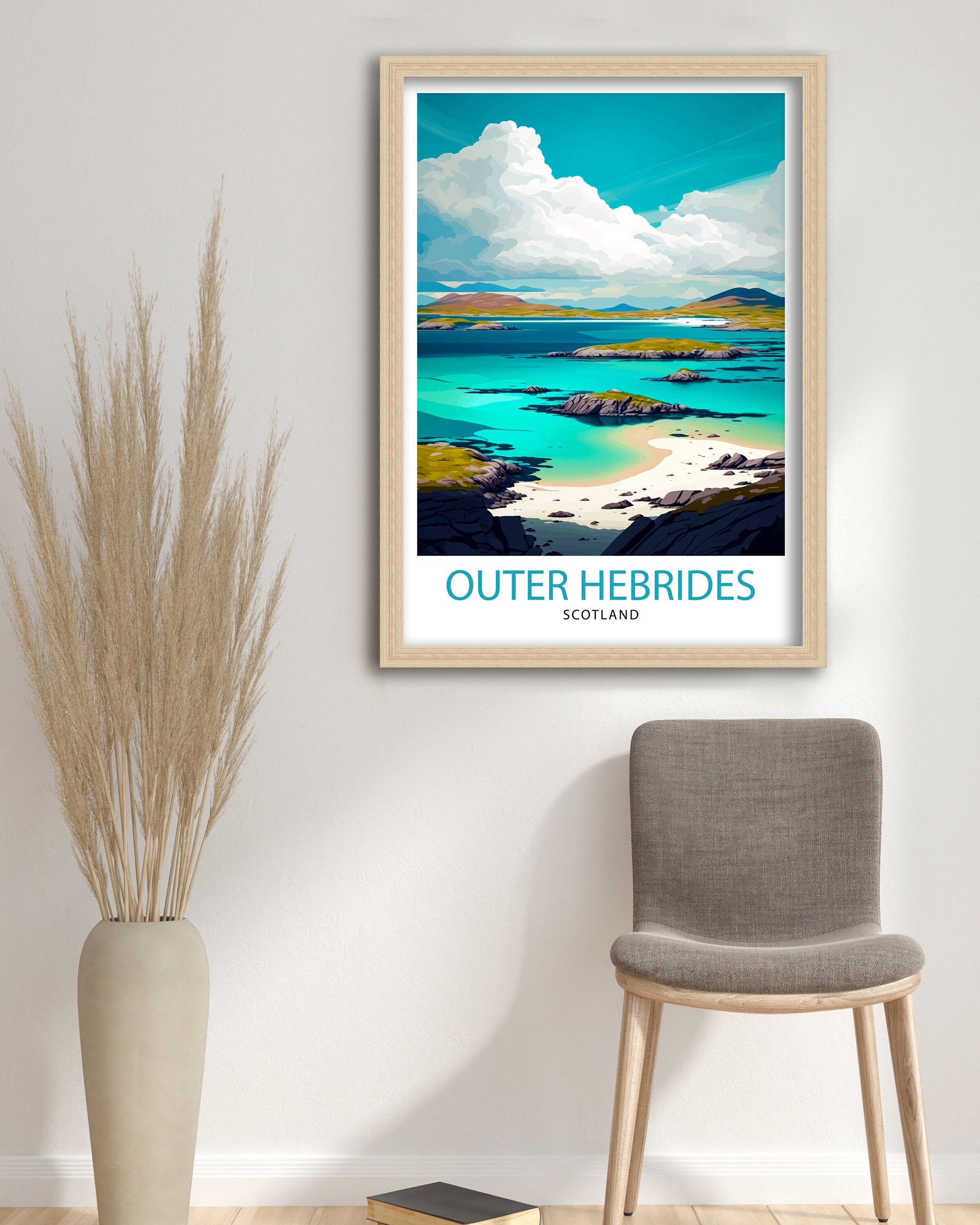 Outer Hebrides Travel Print Hebrides Wall Decor Hebrides Home Living Decor Hebrides Illustration Travel Poster Gift for Hebrides