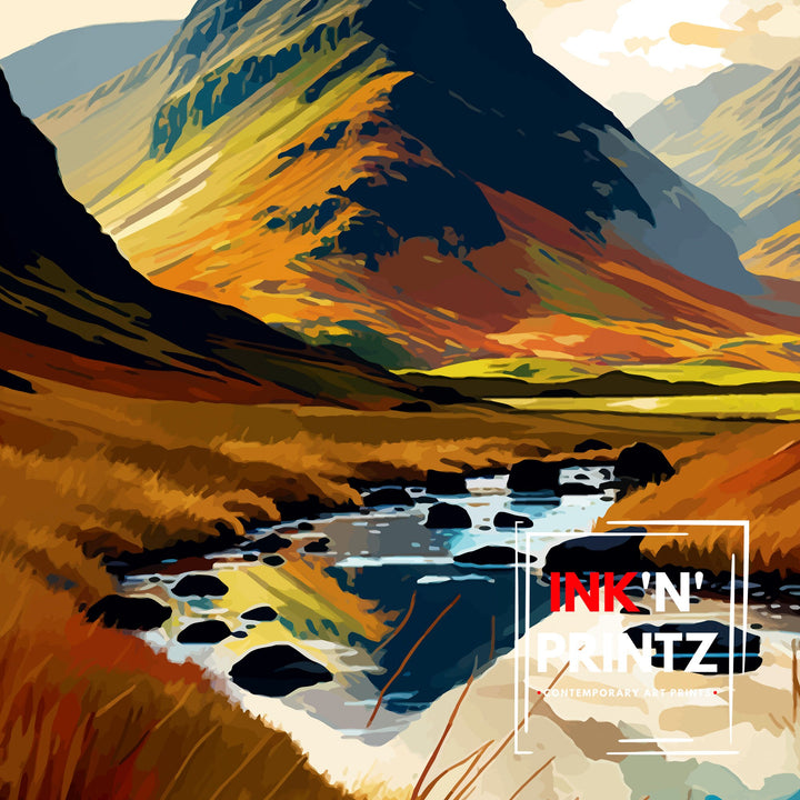 Glencoe Scotland Travel Poster