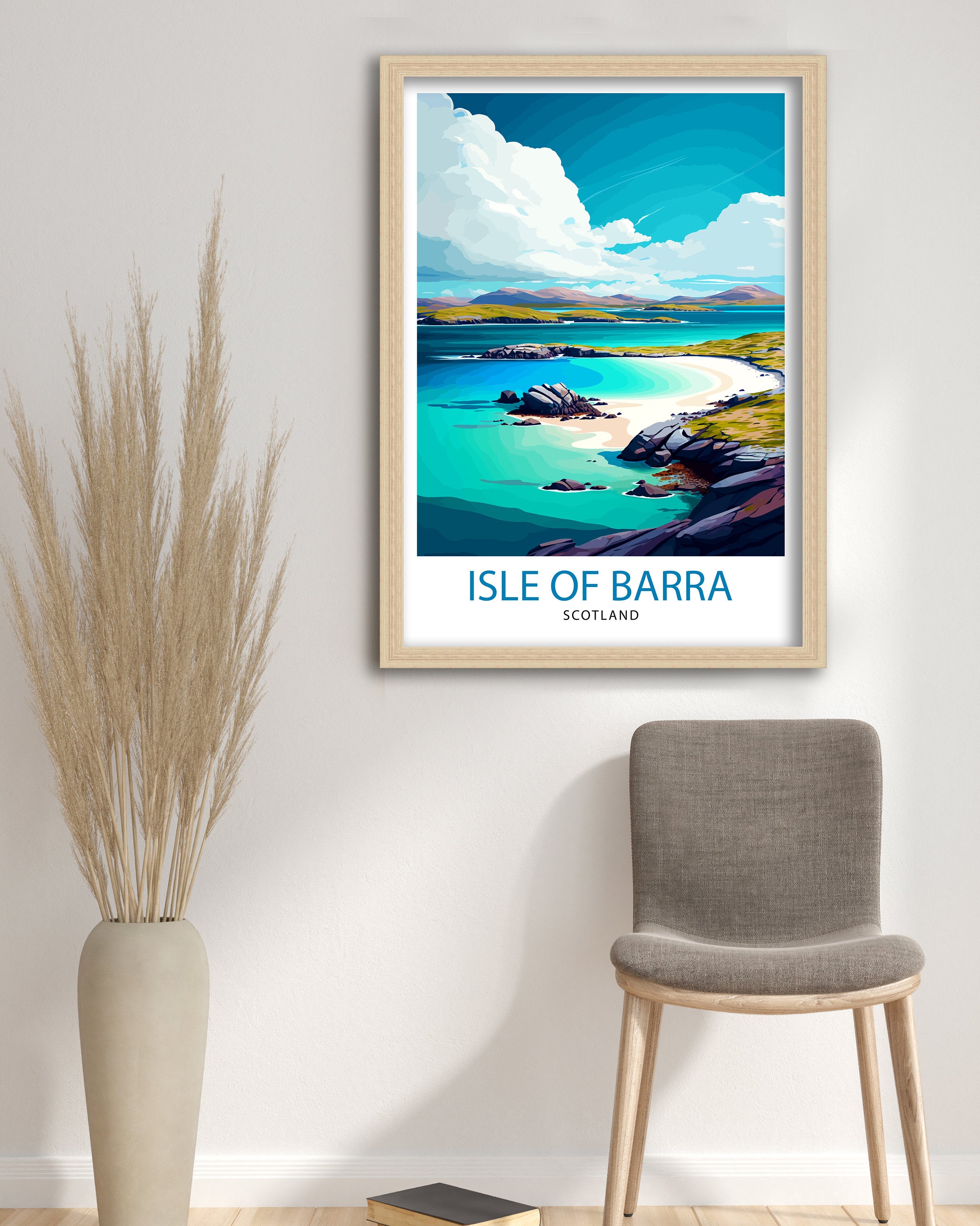 Isle of Barra Travel Print Barra Wall Decor Barra Home Living Decor Barra Illustration Travel Poster Gift For Barra Barra Home Decor