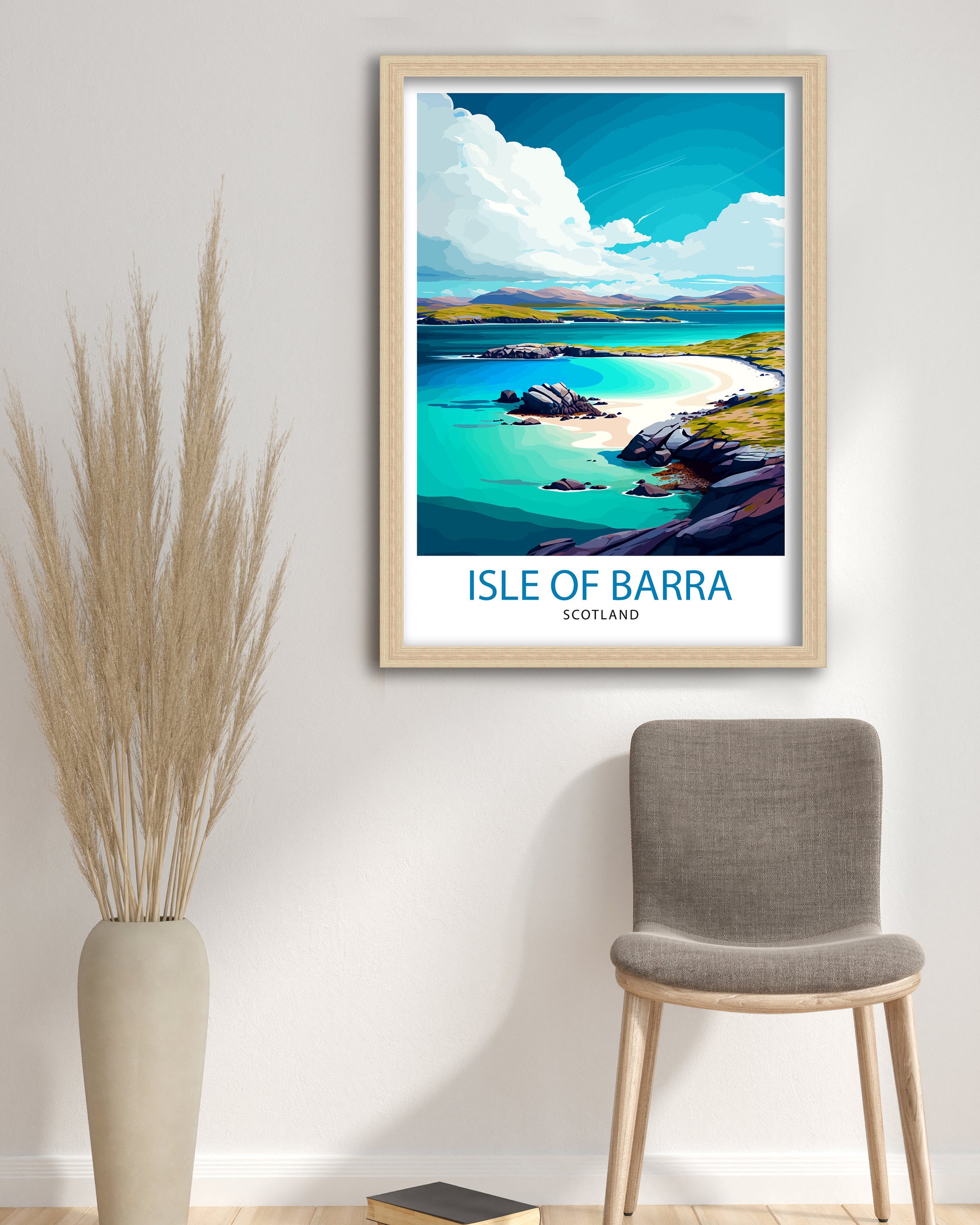 Isle of Barra Travel Print Barra Wall Decor Barra Home Living Decor Barra Illustration Travel Poster Gift For Barra Barra Home Decor