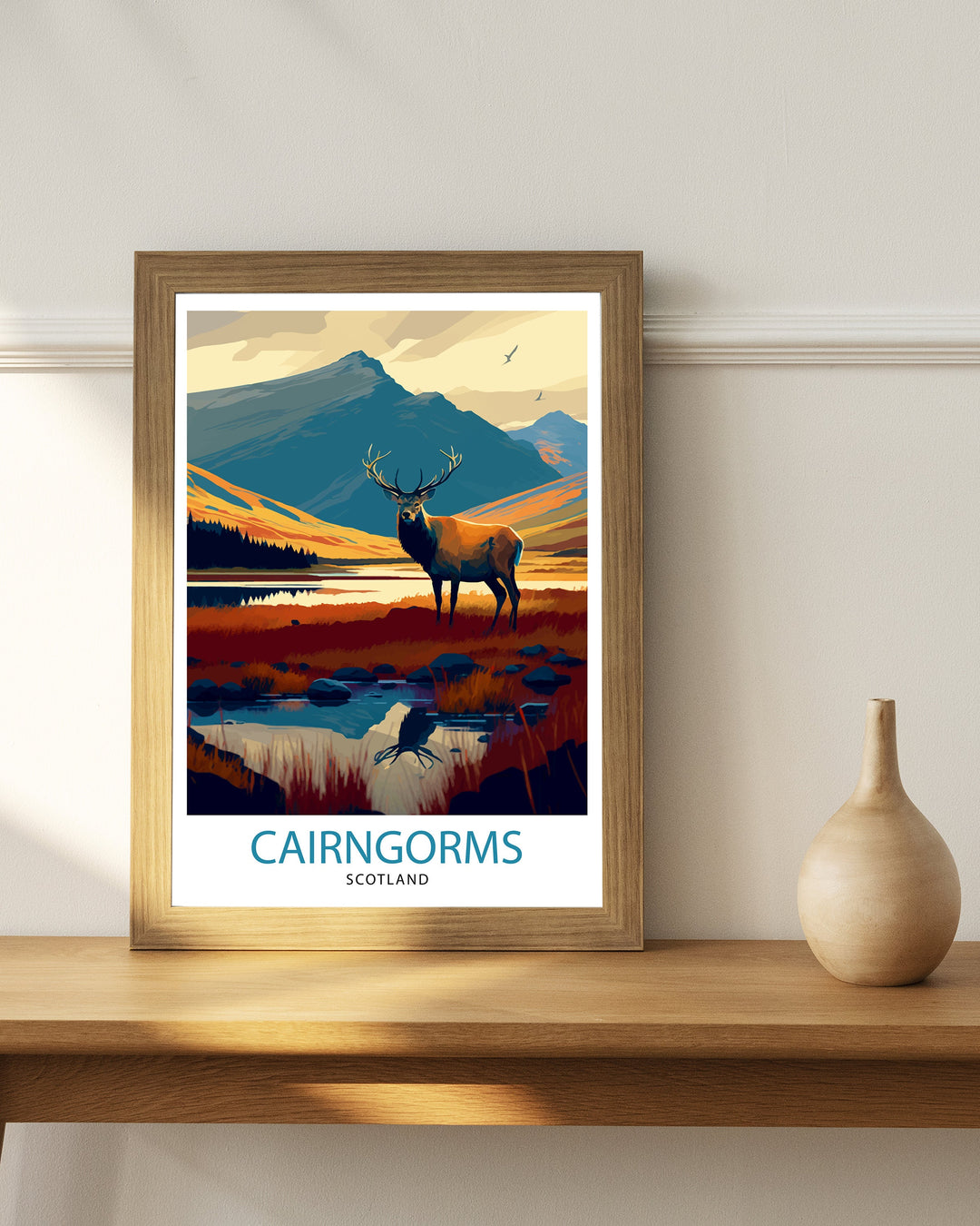 Cairngorms Scotland Travel Poster Wall Art Decor Scotland Mountains Poster Scottish Highlands Illustration Scotland Travel Poster Cairngorms