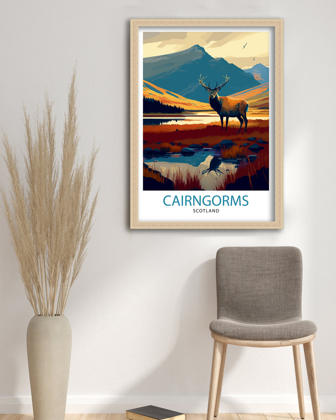 Cairngorms Scotland Travel Poster Wall Art Decor Scotland Mountains Poster Scottish Highlands Illustration Scotland Travel Poster Cairngorms