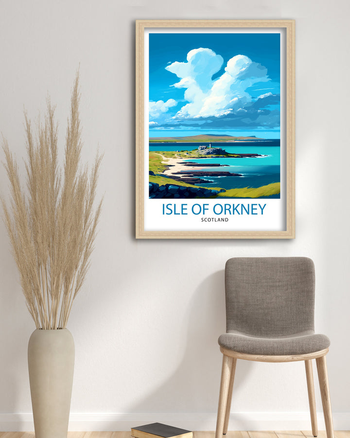 Isle of Orkney Scotland Travel Poster Orkney