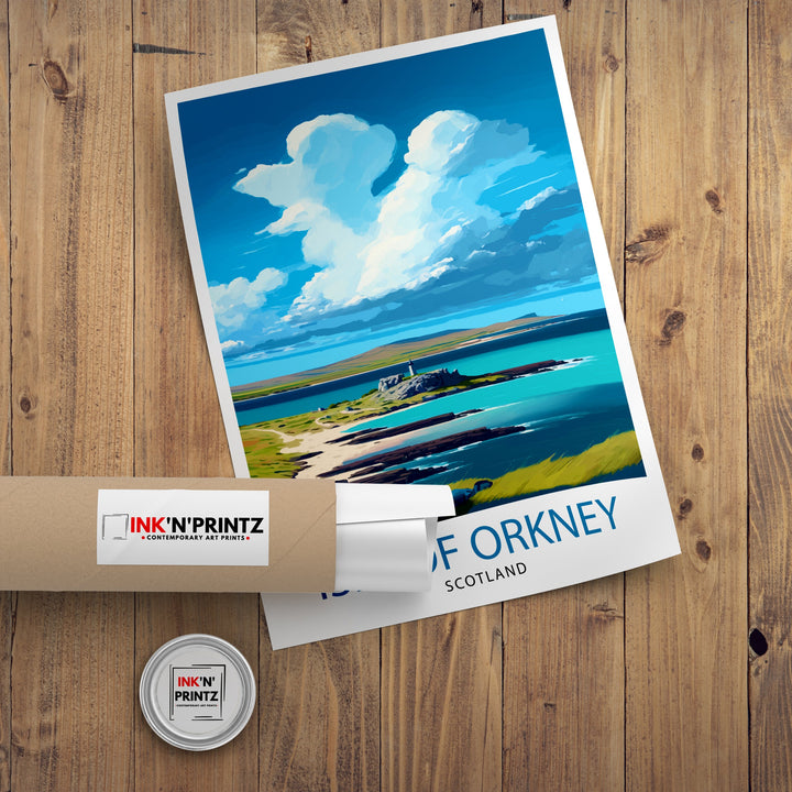 Isle of Orkney Scotland Travel Poster Orkney