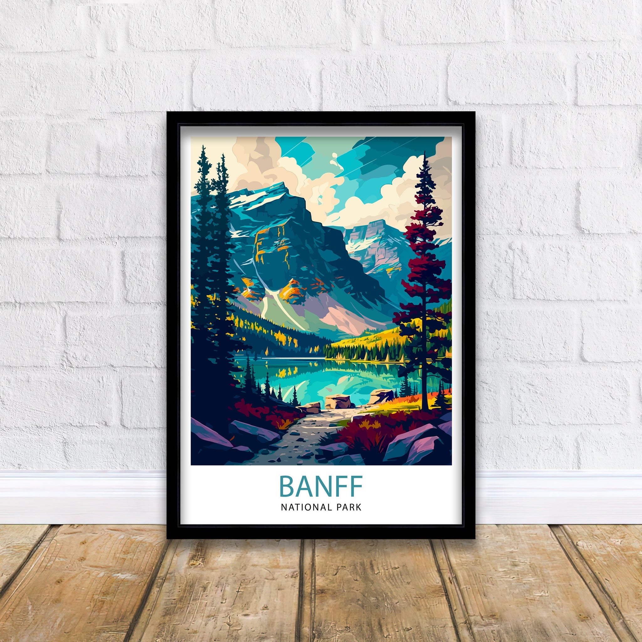 Banff National Park Travel Print Banff Wall Decor Banff Home Decor Banff Canada Illustration Travel Poster Gift For Banff Canada Home Decor