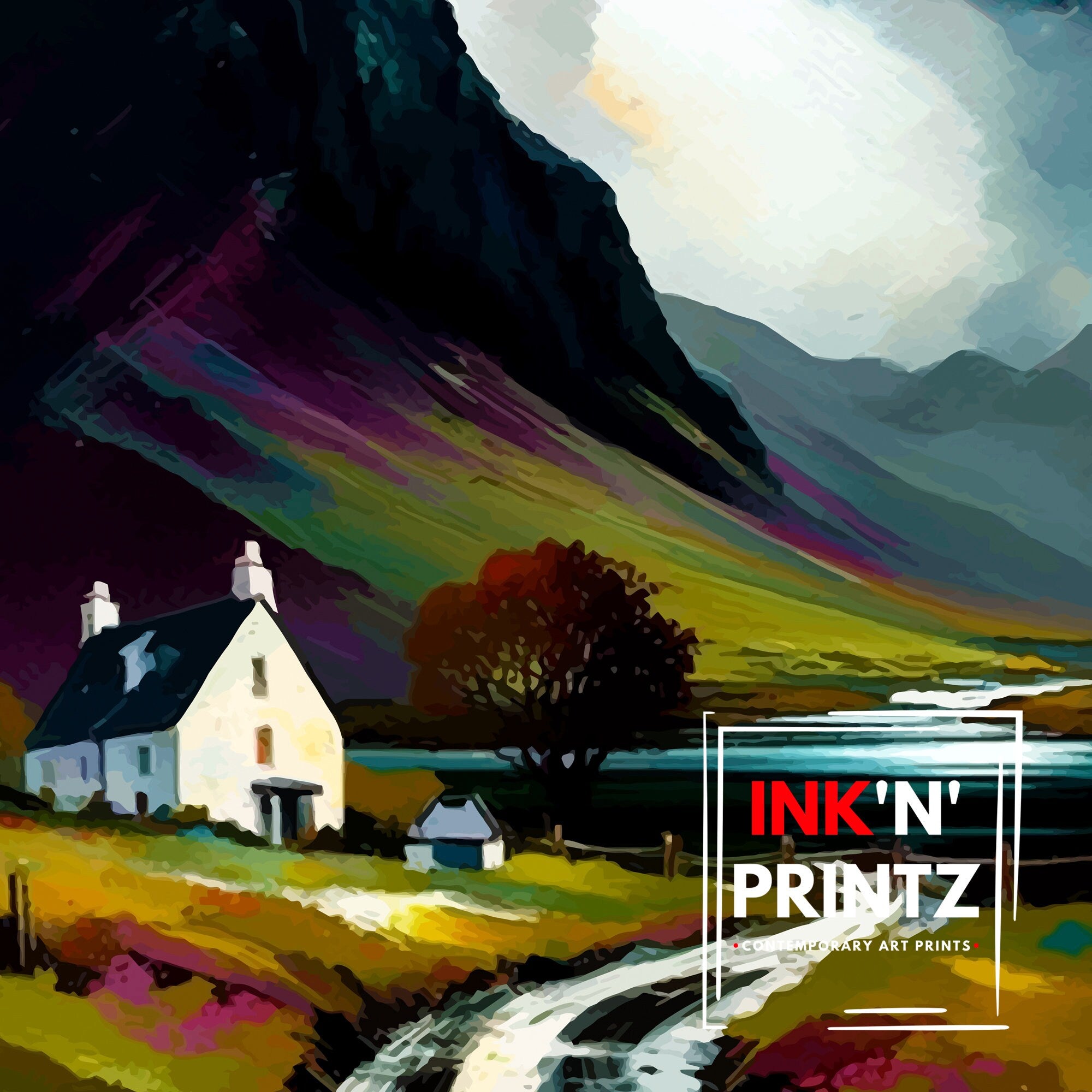 Glencoe Scotland Travel Print Wall Decor Scotland Highlands Glencoe Valley Scottish Landscape Travel Poster Scotland Home Decor