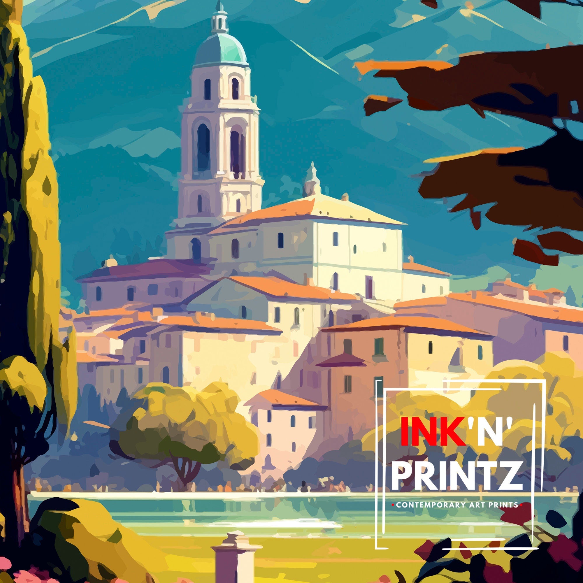 Viana Italy Travel Print Viana Wall Decor Viana Home Living Decor Viana Italy Illustration Travel Poster Gift for Viana Italy Home Decor