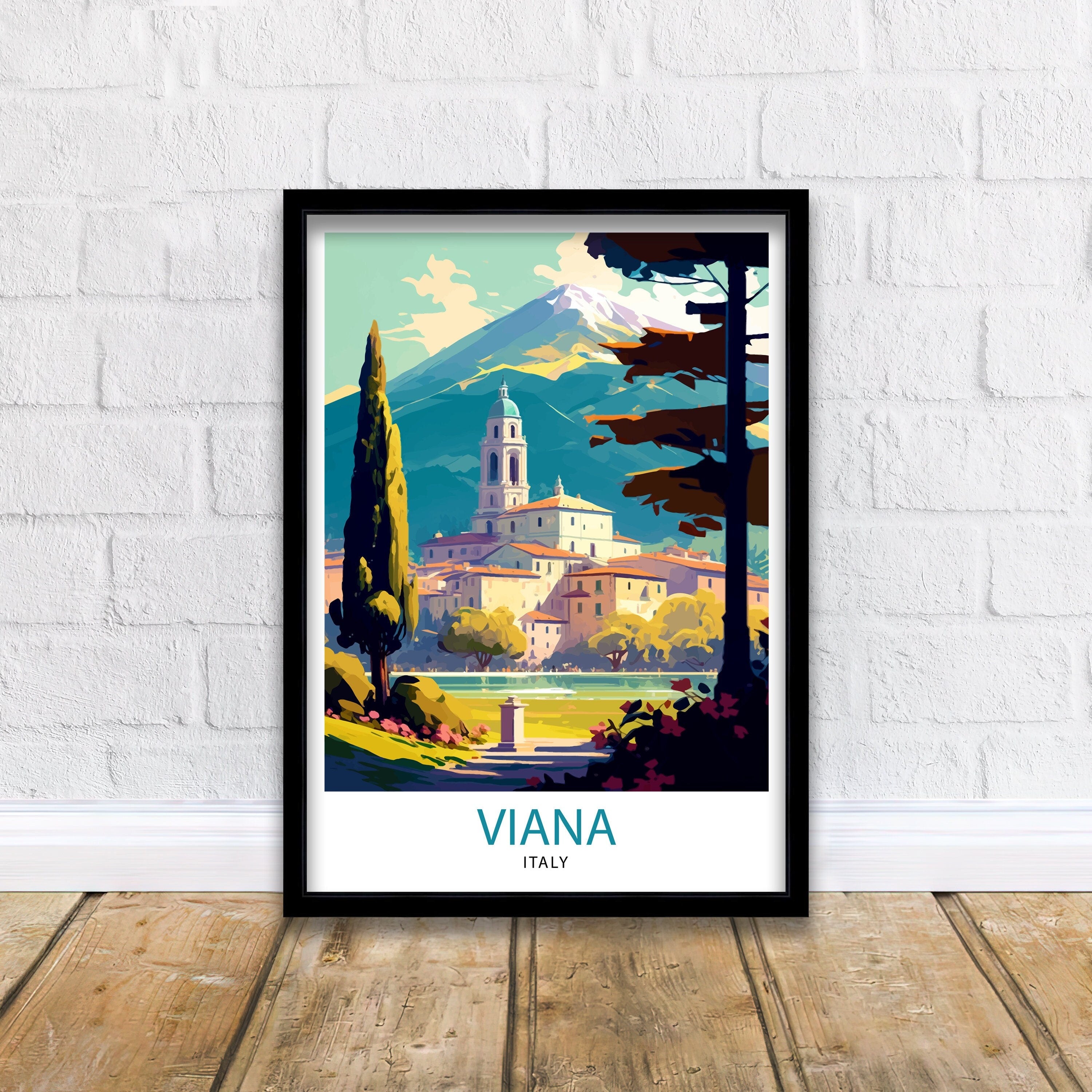 Viana Italy Travel Print Viana Wall Decor Viana Home Living Decor Viana Italy Illustration Travel Poster Gift for Viana Italy Home Decor