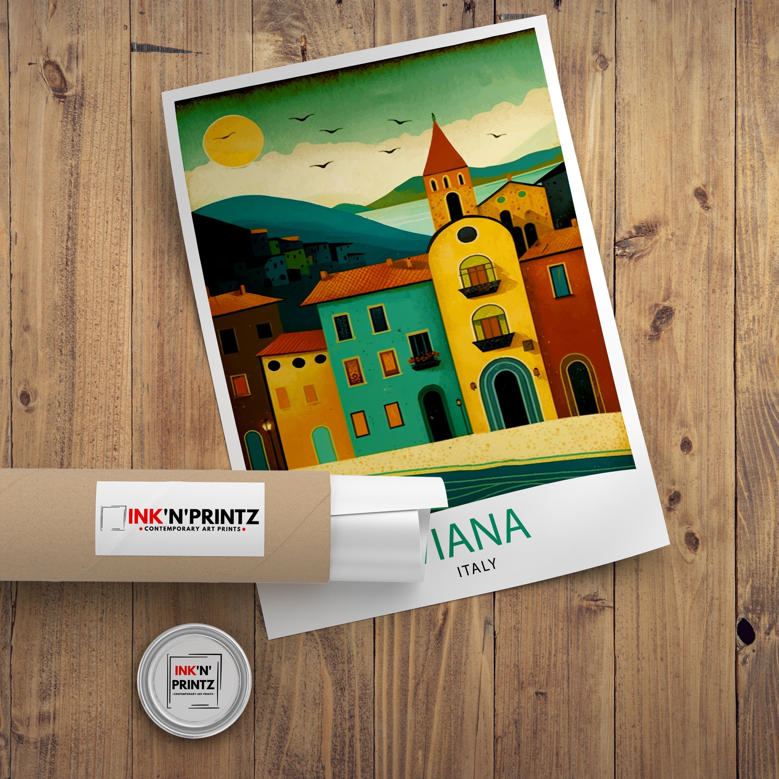 Viana Italy Travel Print Viana Wall Decor Viana Home Living Decor Viana Italy Illustration Travel Poster Gift for Viana Italy Home Decor