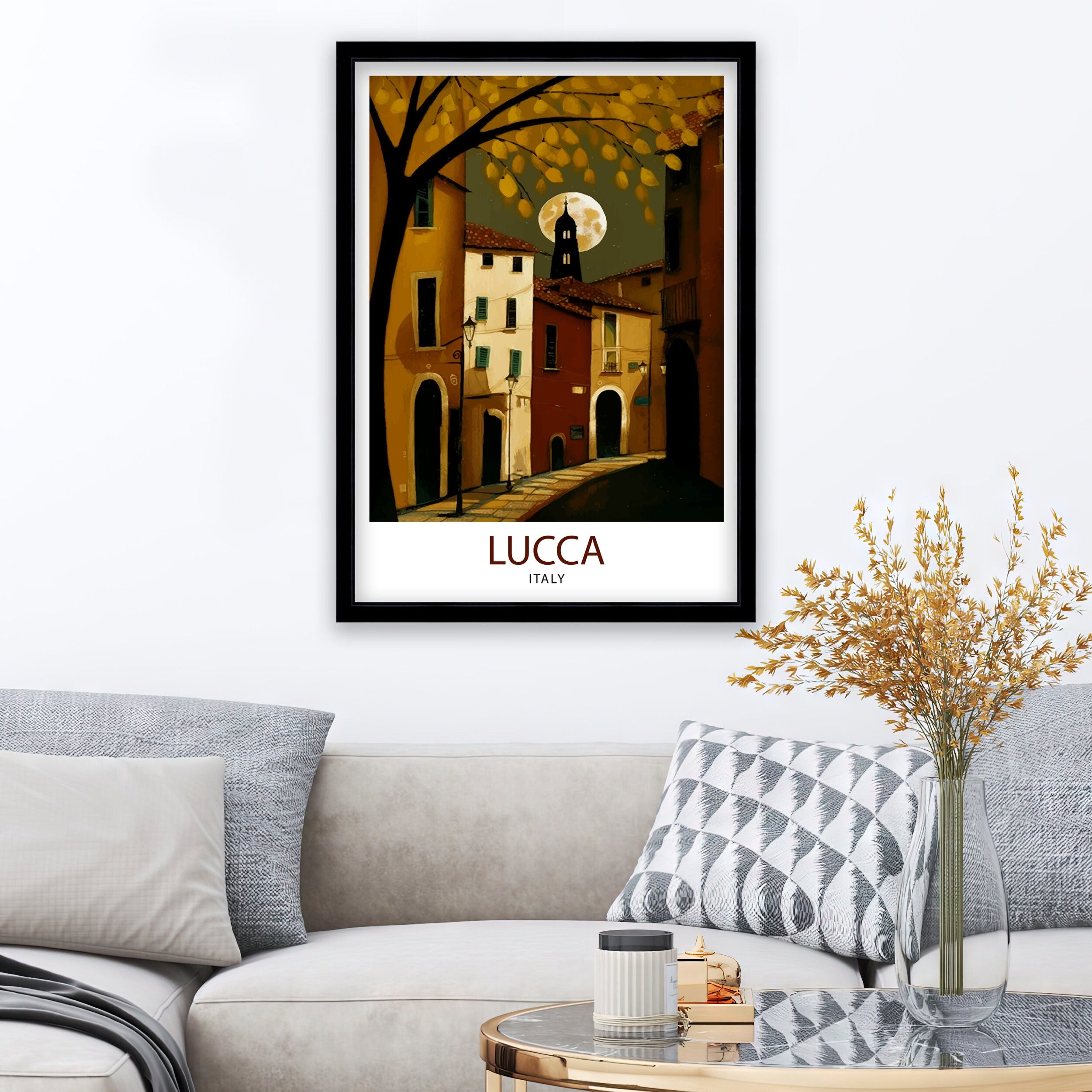 Lucca Italy Travel Print , Lucca Wall Decor Lucca Home Living Decor Lucca Italy Illustration Travel Poster Gift For Lucca Italy Home