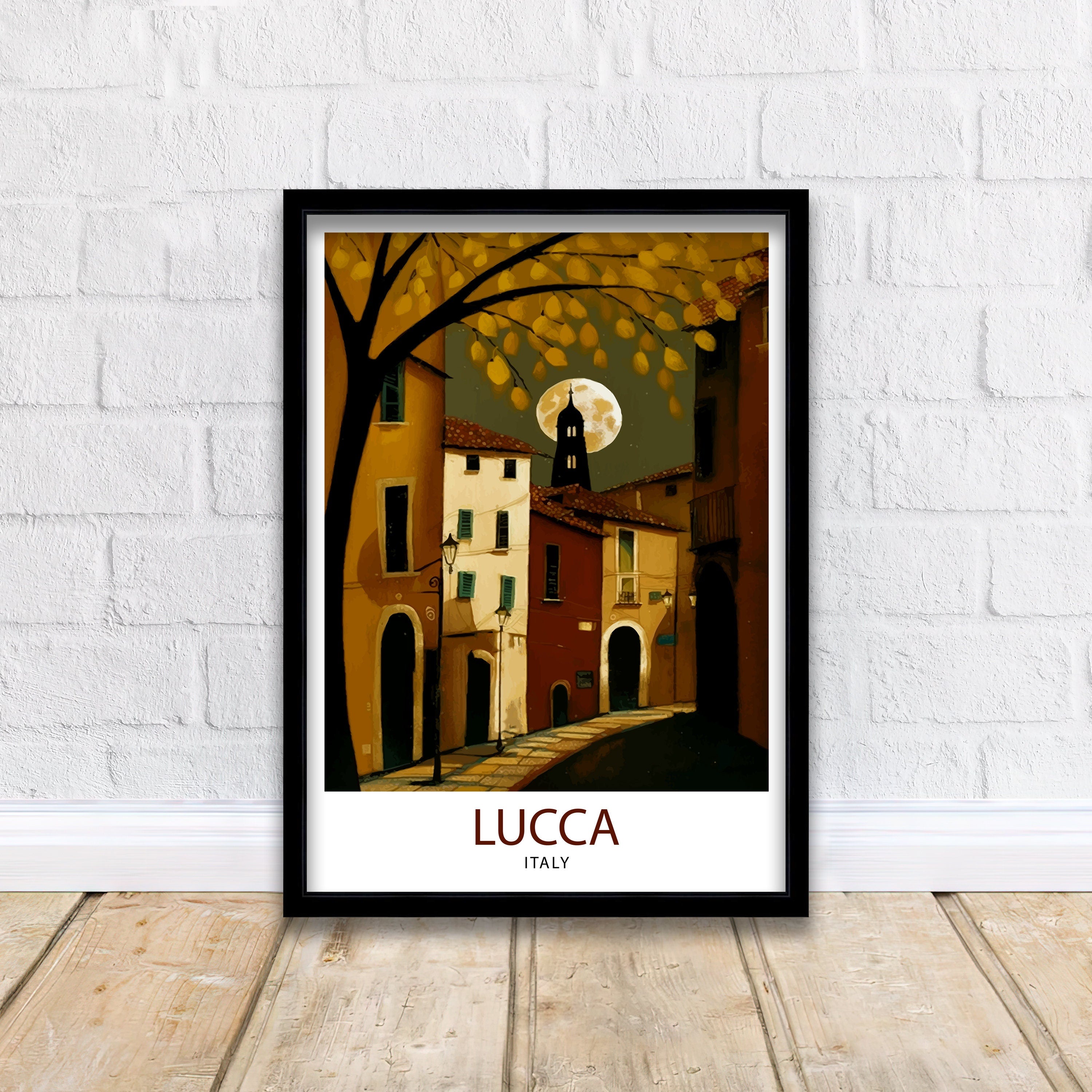 Lucca Italy Travel Print , Lucca Wall Decor Lucca Home Living Decor Lucca Italy Illustration Travel Poster Gift For Lucca Italy Home