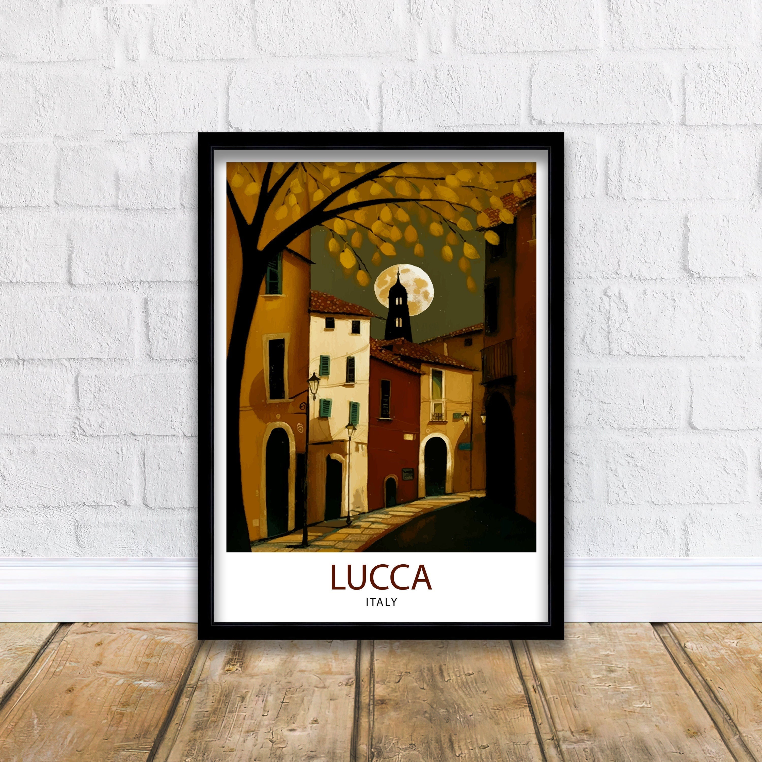 Lucca Italy Travel Print , Lucca Wall Decor Lucca Home Living Decor Lucca Italy Illustration Travel Poster Gift For Lucca Italy Home