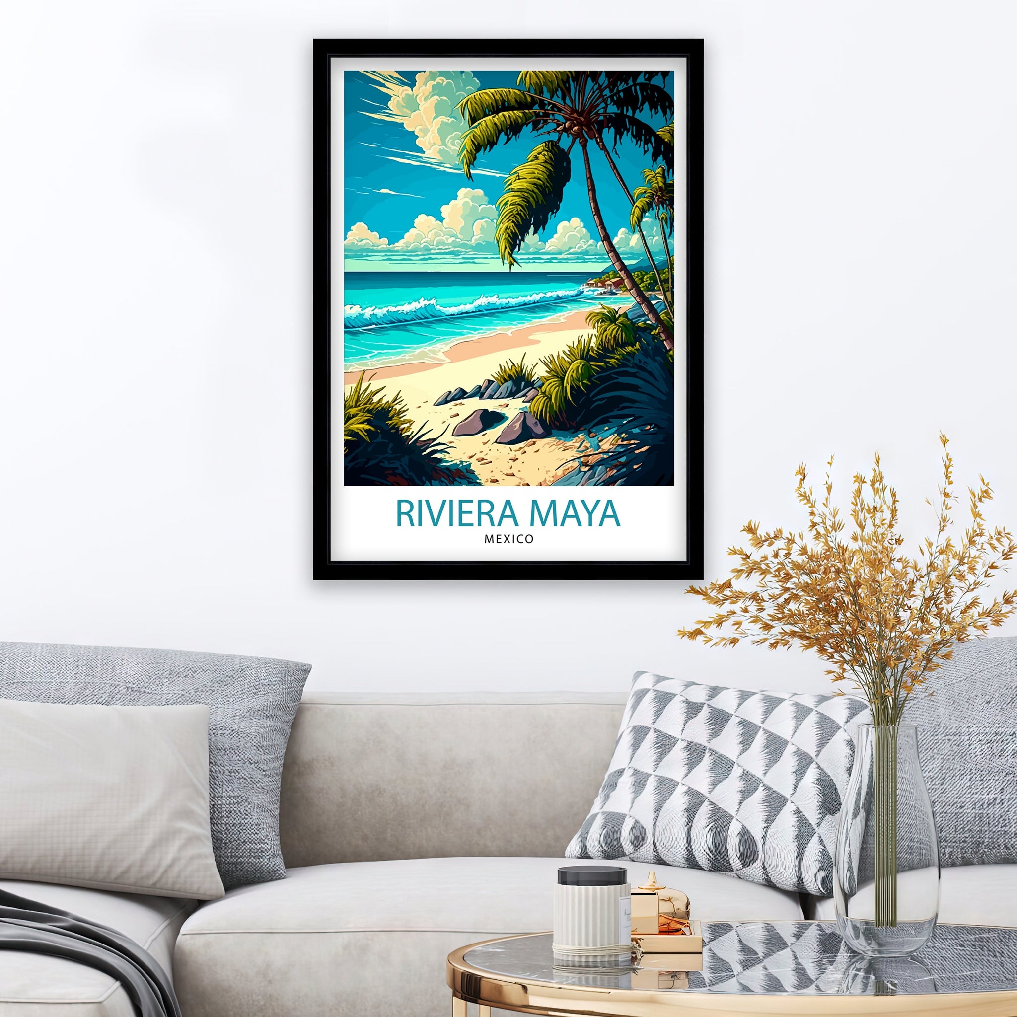 Riviera Maya Mexico Travel Print Riviera Maya Wall Decor Riviera Maya Home Living Decor Riviera Maya Illustration Travel Poster