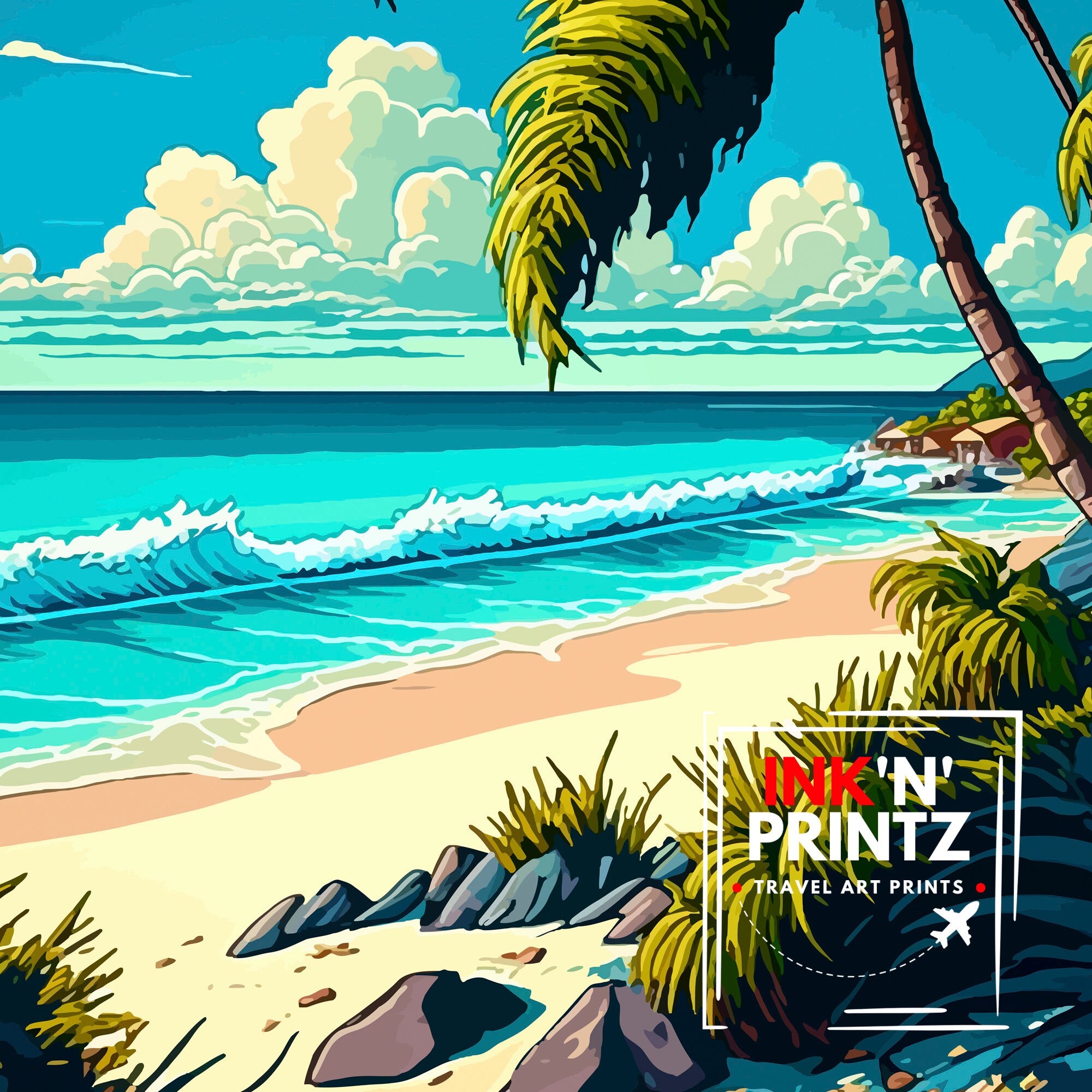 Riviera Maya Mexico Travel Print Riviera Maya Wall Decor Riviera Maya Home Living Decor Riviera Maya Illustration Travel Poster