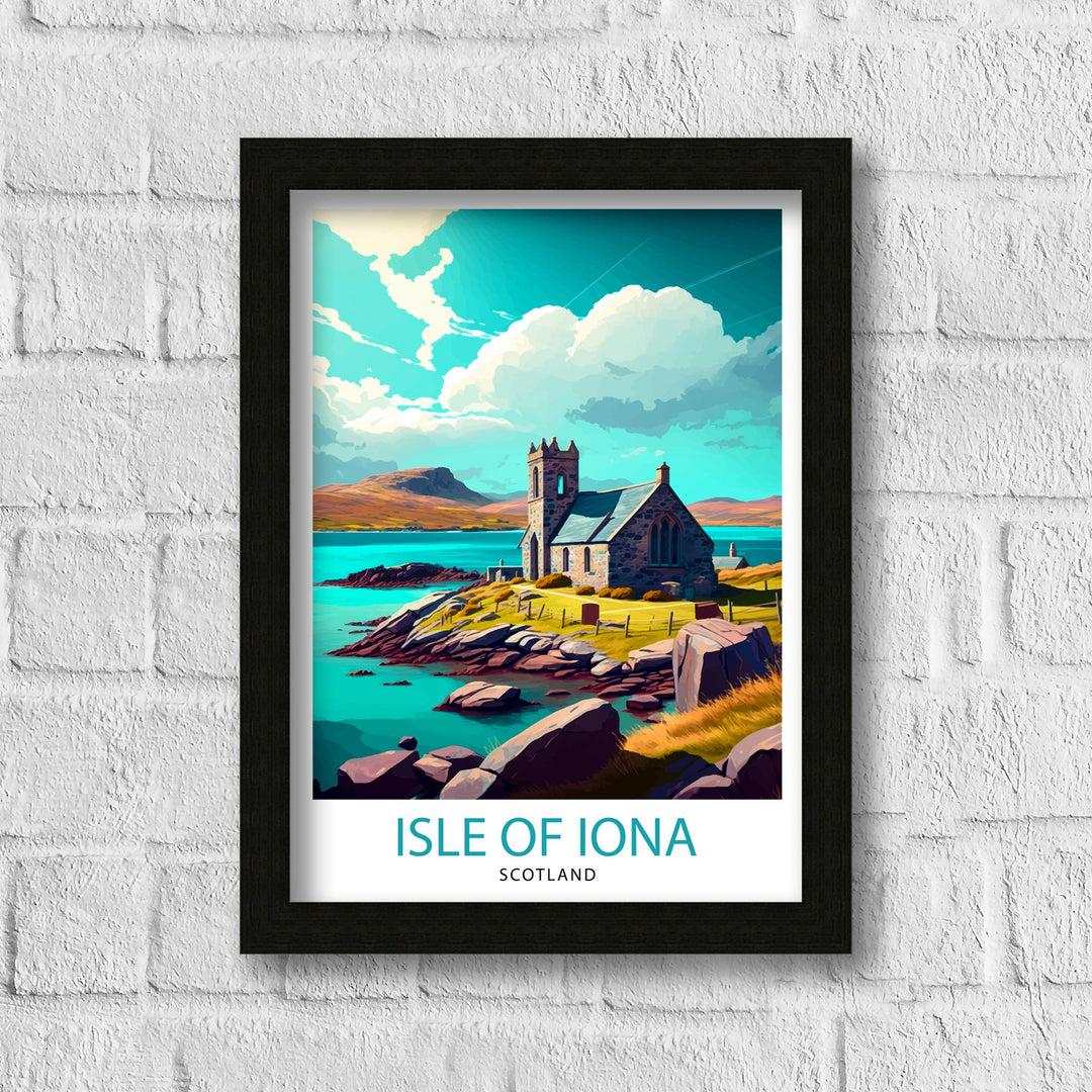 Isle of Iona Scotland Travel Poster Iona