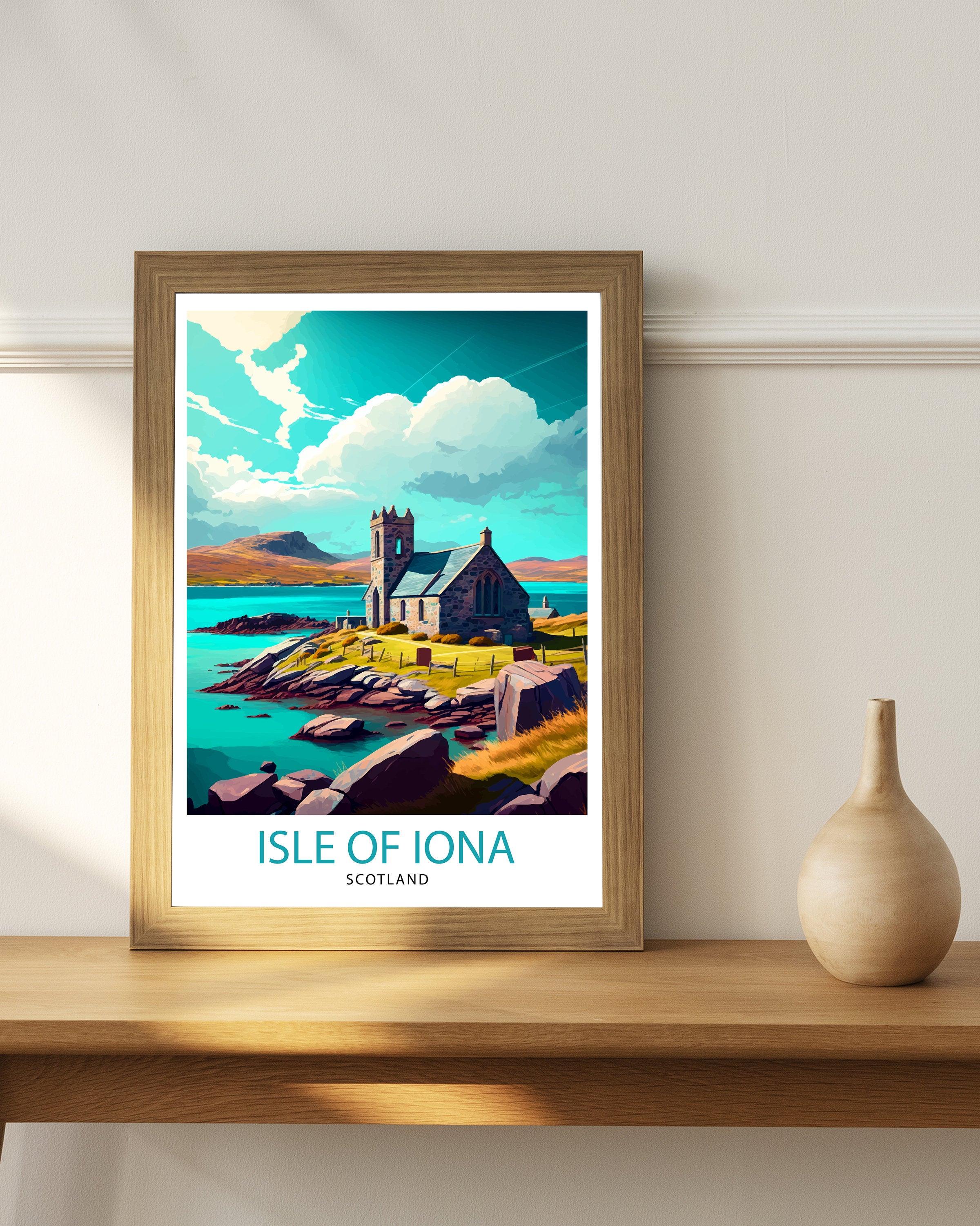 Isle of Iona Scotland Travel Poster Iona