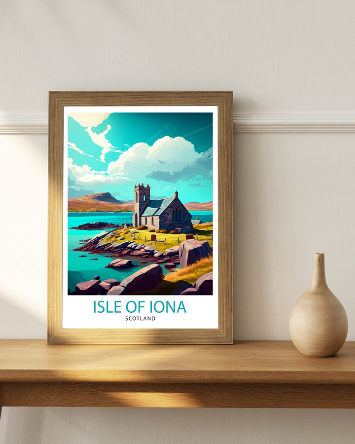 Isle of Iona Scotland Travel Poster Iona