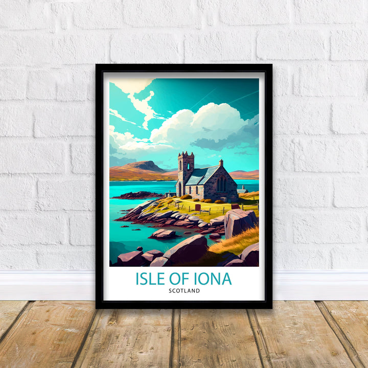 Isle of Iona Scotland Travel Poster Iona