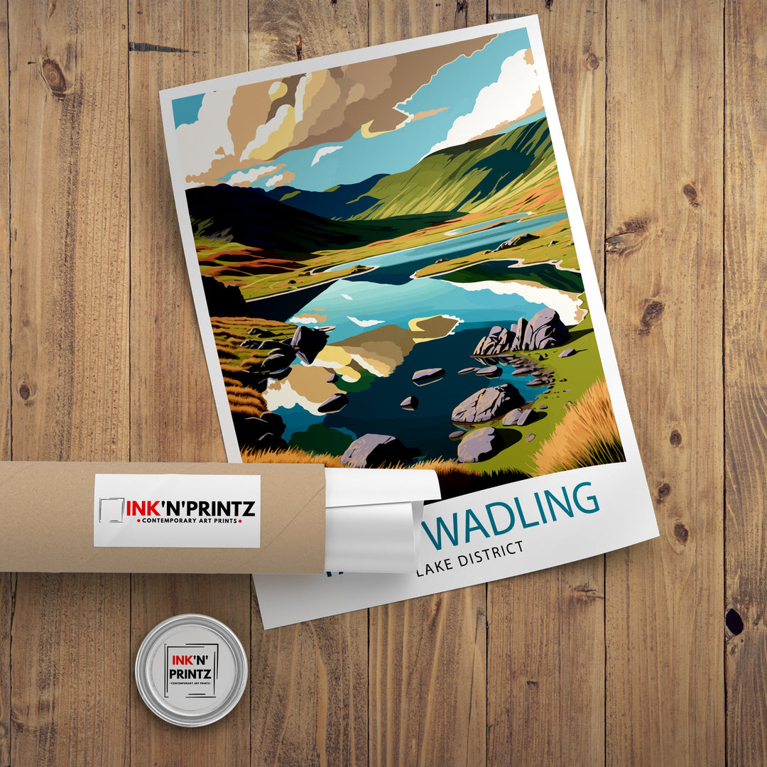 Tarn Wadling Lake District Travel Poster Lake District