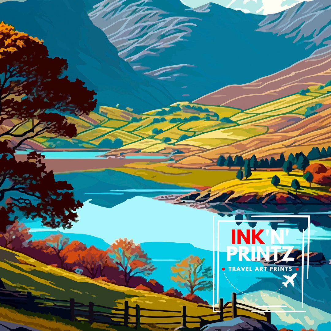 Borrowdale Lake District Travel Poster Lake District