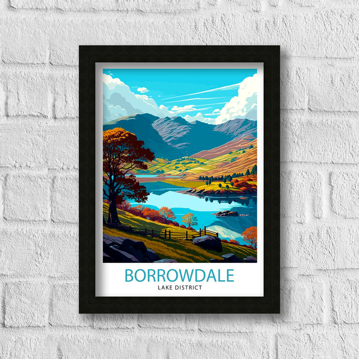 Borrowdale Lake District Travel Poster Lake District