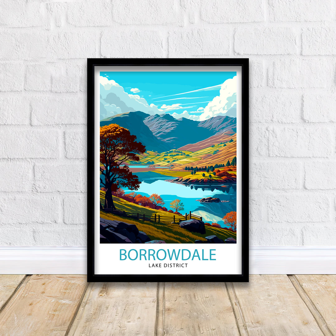 Borrowdale Lake District Travel Poster Lake District