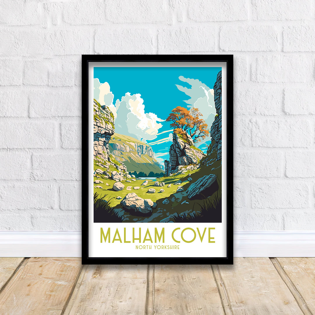 Malham Cove Travel Poster , Malham