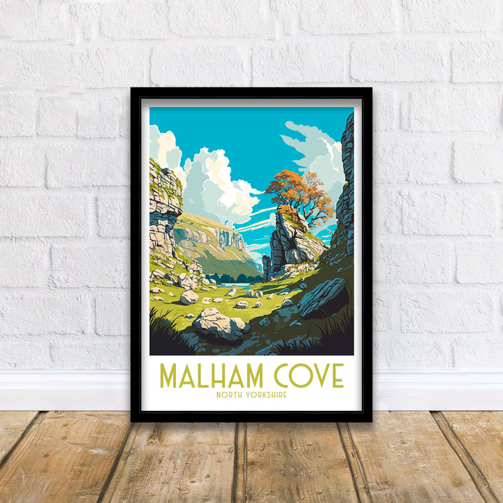 Malham Cove Travel Poster , Malham