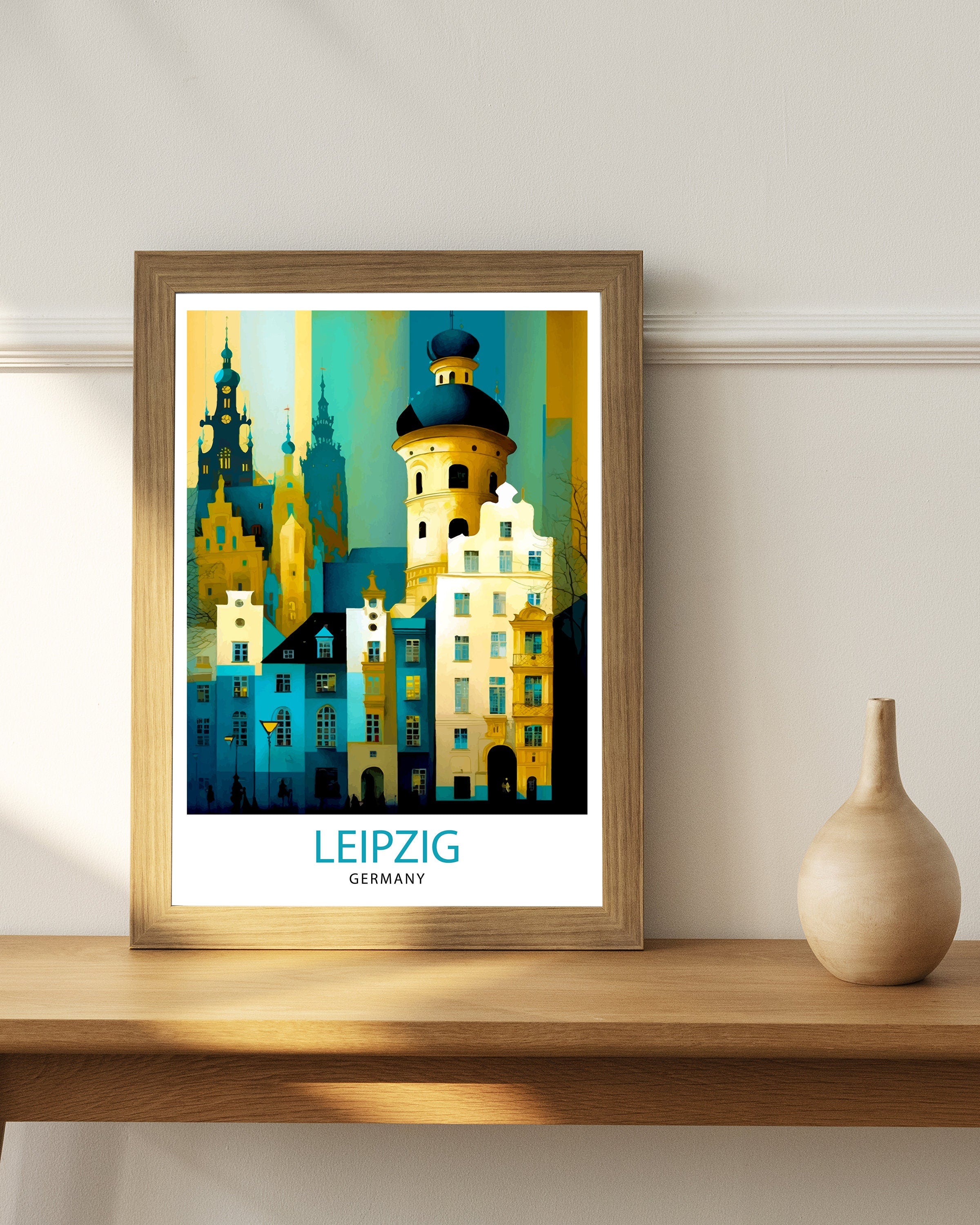 Leipzig Germany Travel Print Leipzig Wall Art Leipzig Illustration Germany Travel Poster Leipzig Cityscape Leipzig Souvenir