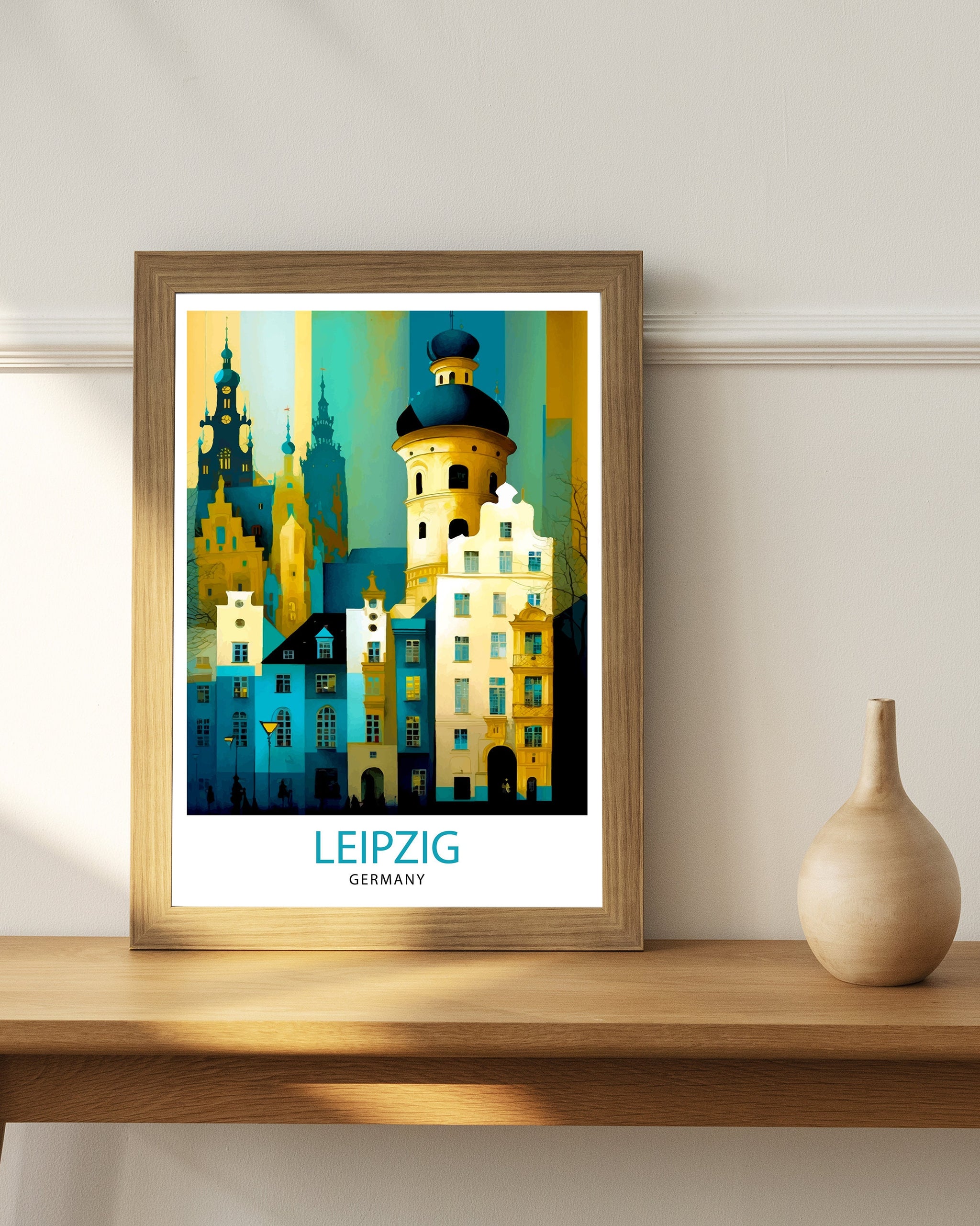 Leipzig Germany Travel Print Leipzig Wall Art Leipzig Illustration Germany Travel Poster Leipzig Cityscape Leipzig Souvenir