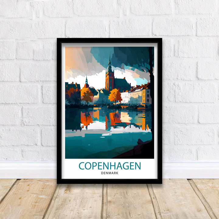 Copenhagen Travel Poster Denmark Wall Art Copenhagen Home Decor Copenhagen Illustration Travel Poster Gift Denmark Home Decor