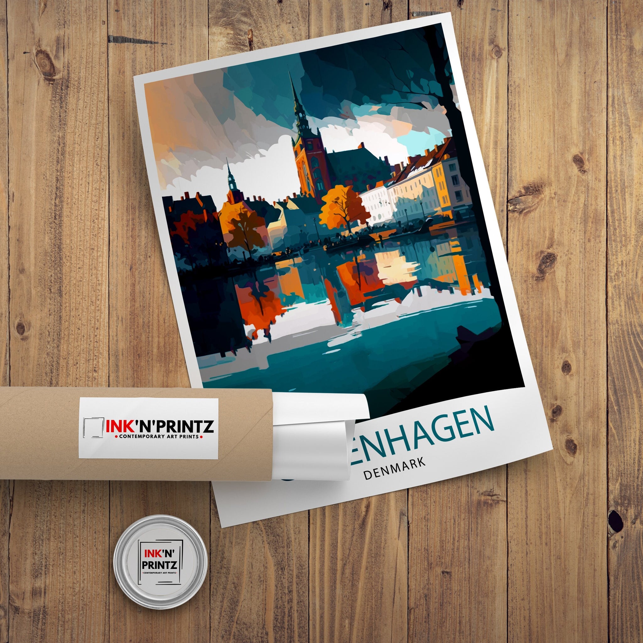 Copenhagen Travel Print Denmark Wall Art Copenhagen Home Decor Copenhagen Illustration Travel Poster Gift Denmark Home Decor