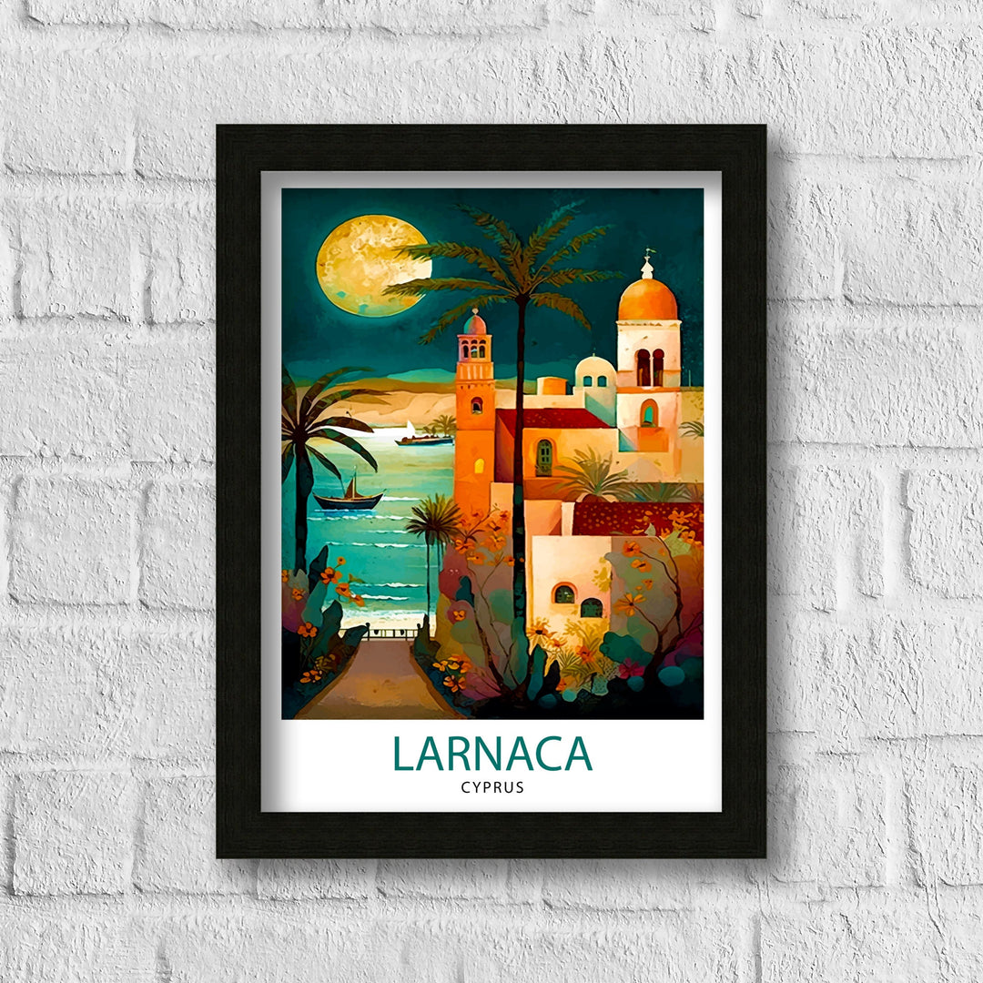 Larnaca Cyprus Travel Print Larnaca Wall Decor Larnaca Home Living Decor Larnaca Illustration Travel Poster Gift For Larnaca Cyprus Home
