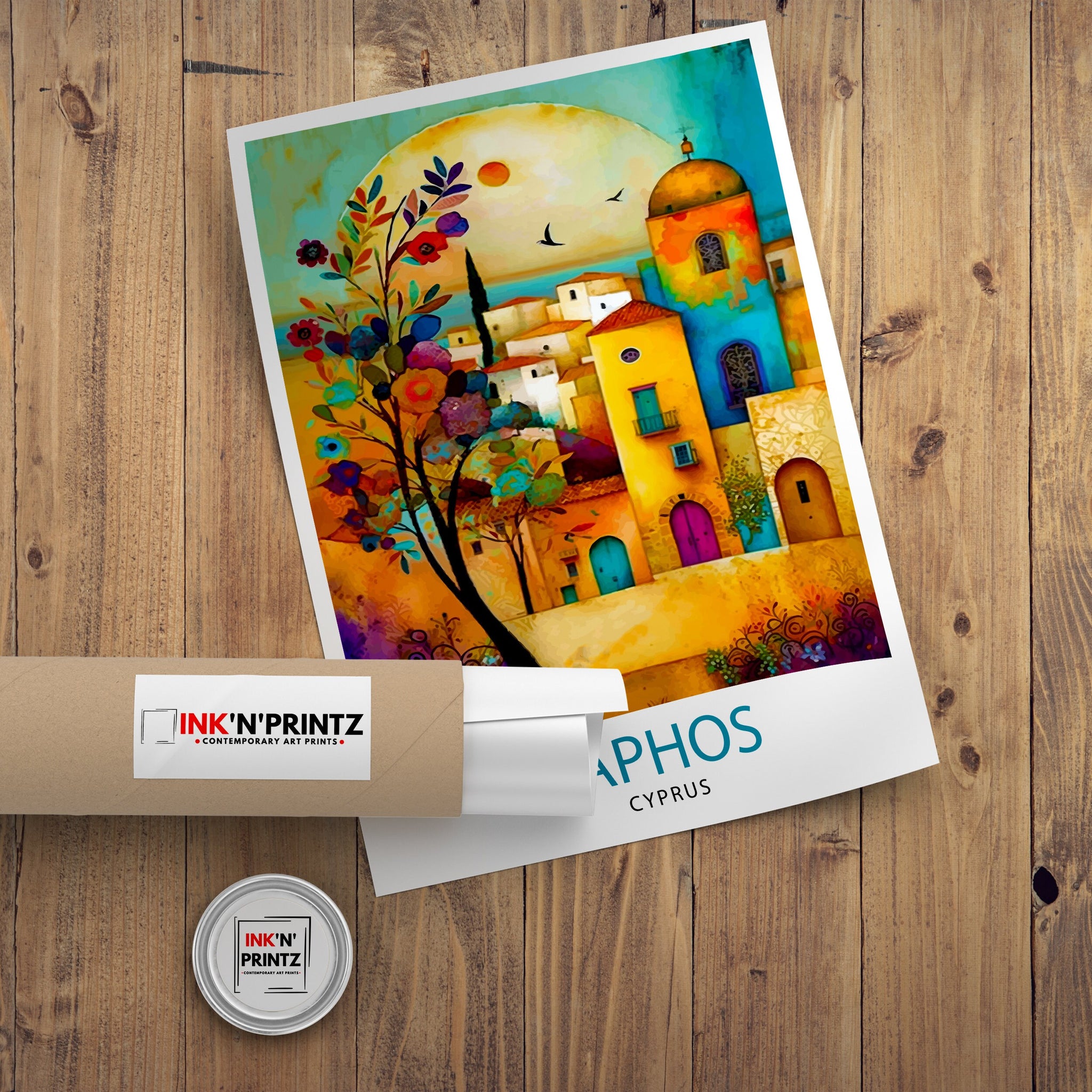 Paphos Cyprus Travel Print Paphos Wall Art Paphos Home Decor Paphos Illustration Travel Poster Gift For Cyprus Cyprus Home Decor