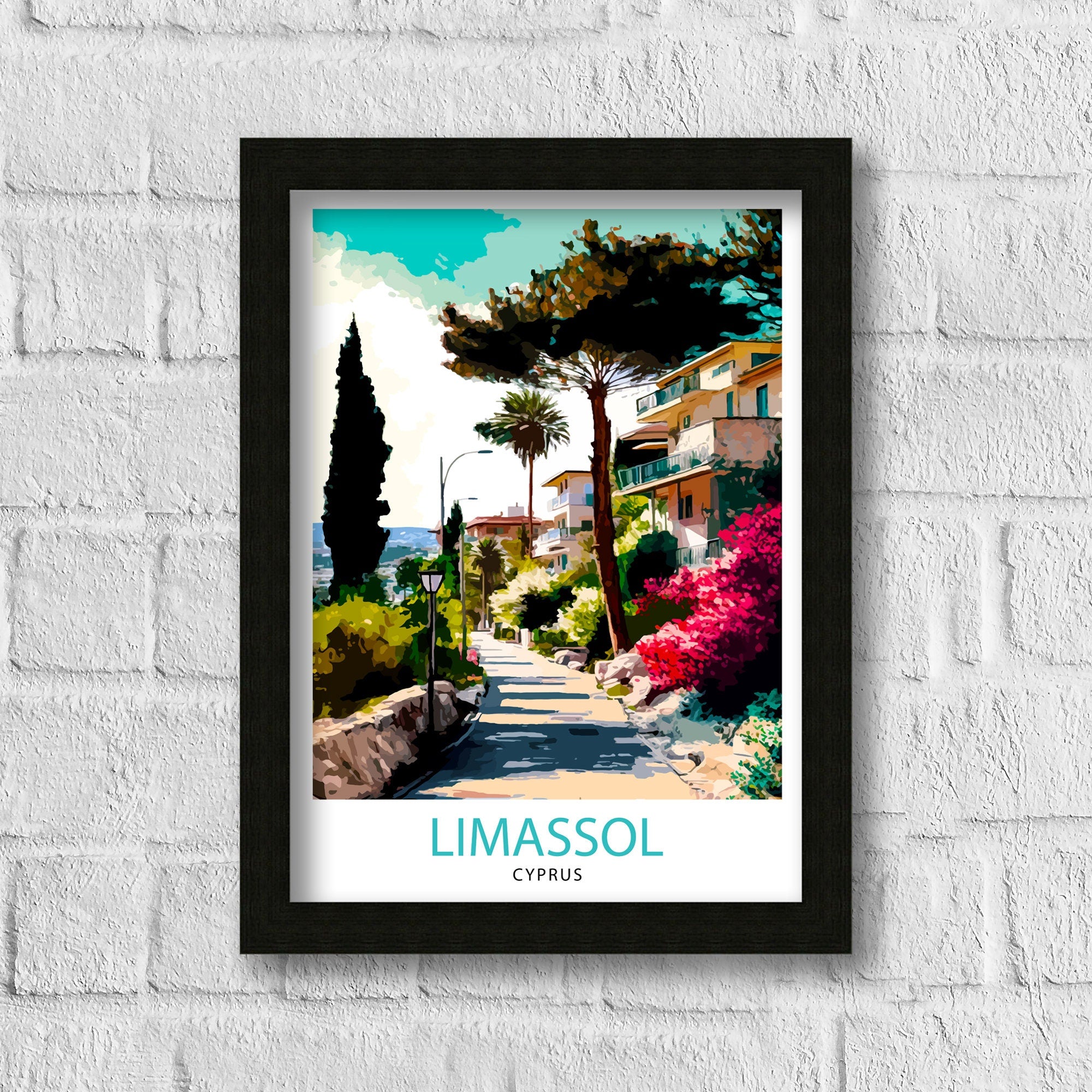 Limassol Cyprus Travel Print Limassol Wall Decor Cyprus Illustration Travel Poster Gift For Limassol Cyprus Home Decor