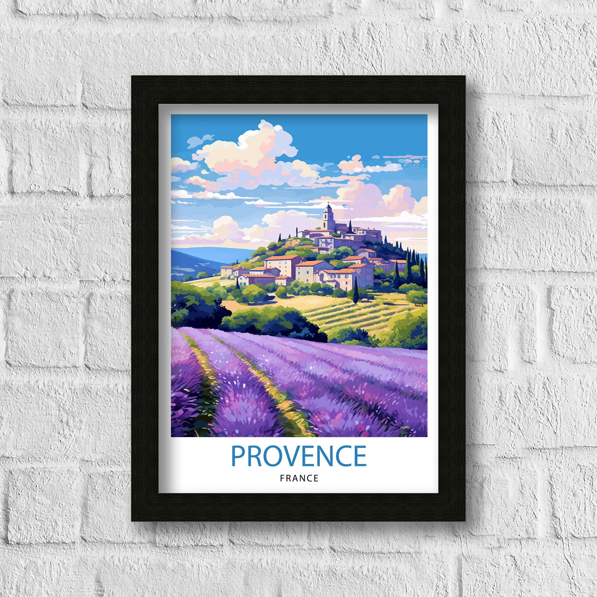Provence France Travel Print Provence Wall Decor Provence Home Living Decor Provence France Illustration Travel Poster Gift for Provence