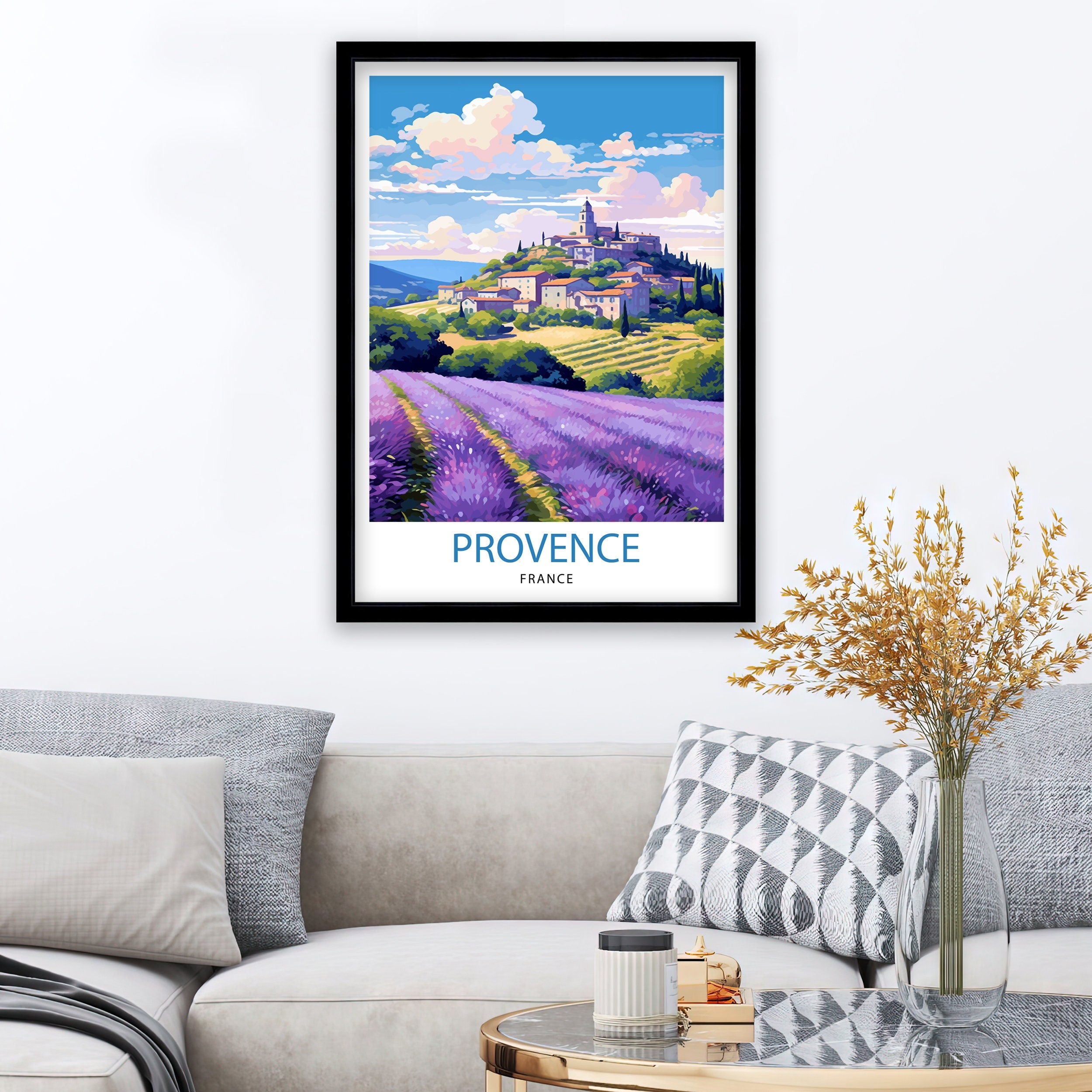 Provence France Travel Print Provence Wall Decor Provence Home Living Decor Provence France Illustration Travel Poster Gift for Provence
