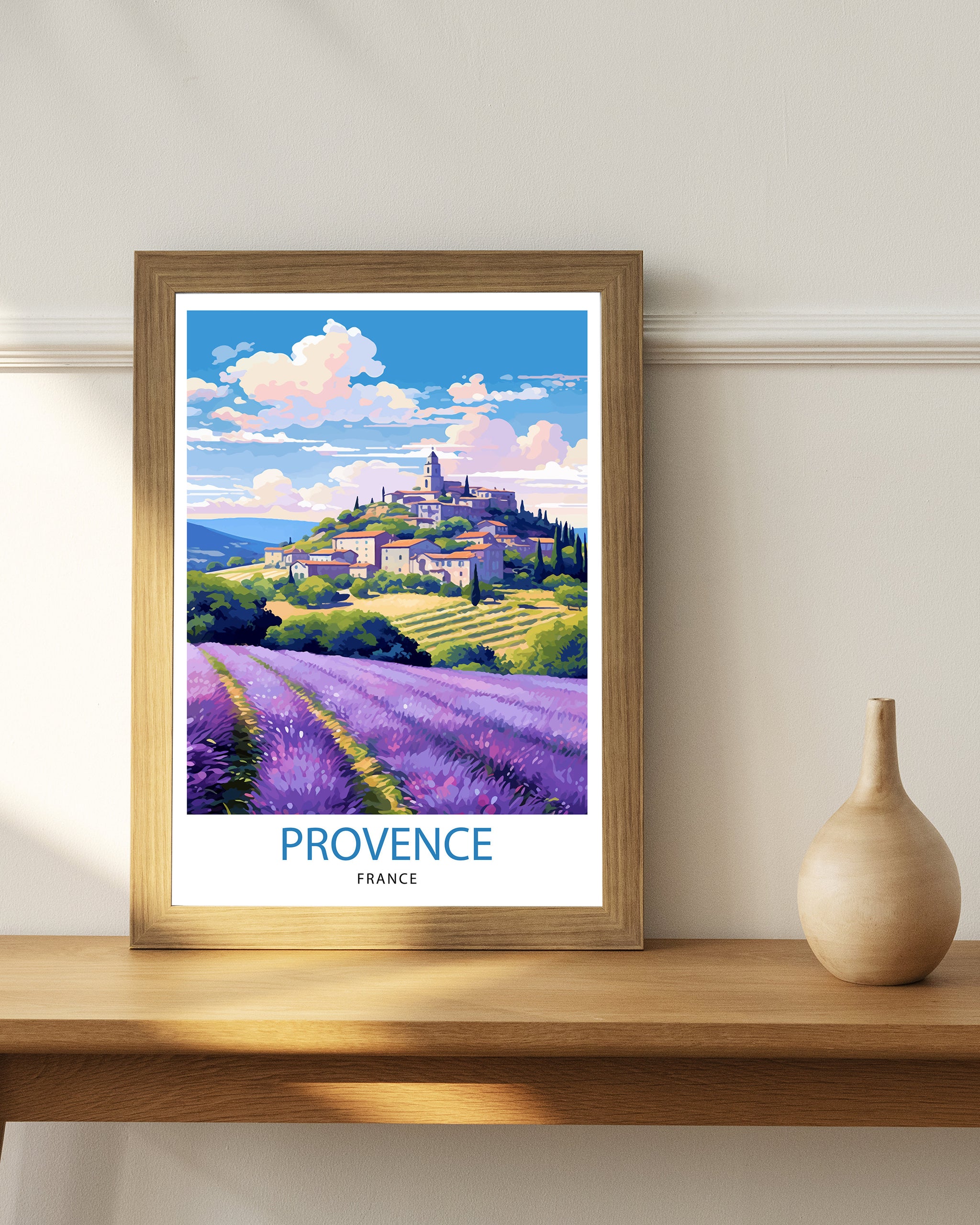 Provence France Travel Print Provence Wall Decor Provence Home Living Decor Provence France Illustration Travel Poster Gift for Provence