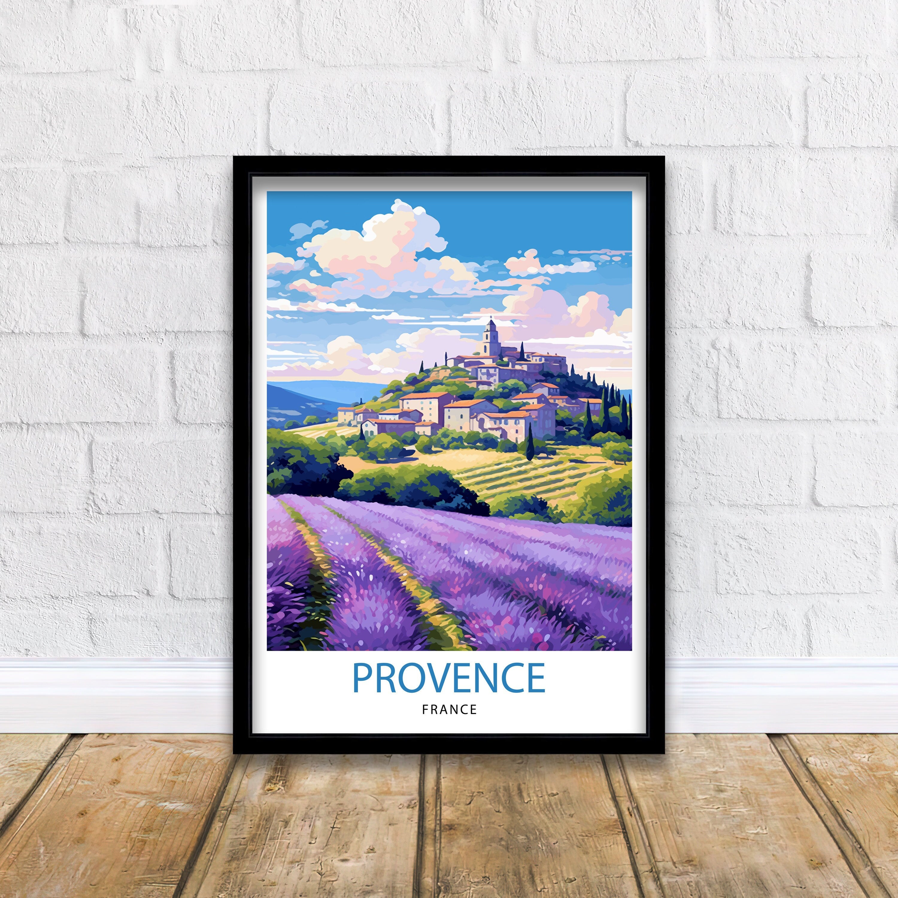Provence France Travel Print Provence Wall Decor Provence Home Living Decor Provence France Illustration Travel Poster Gift for Provence
