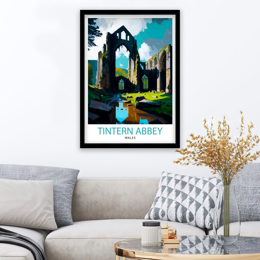 Tintern Abbey Wales Travel Poster Wales