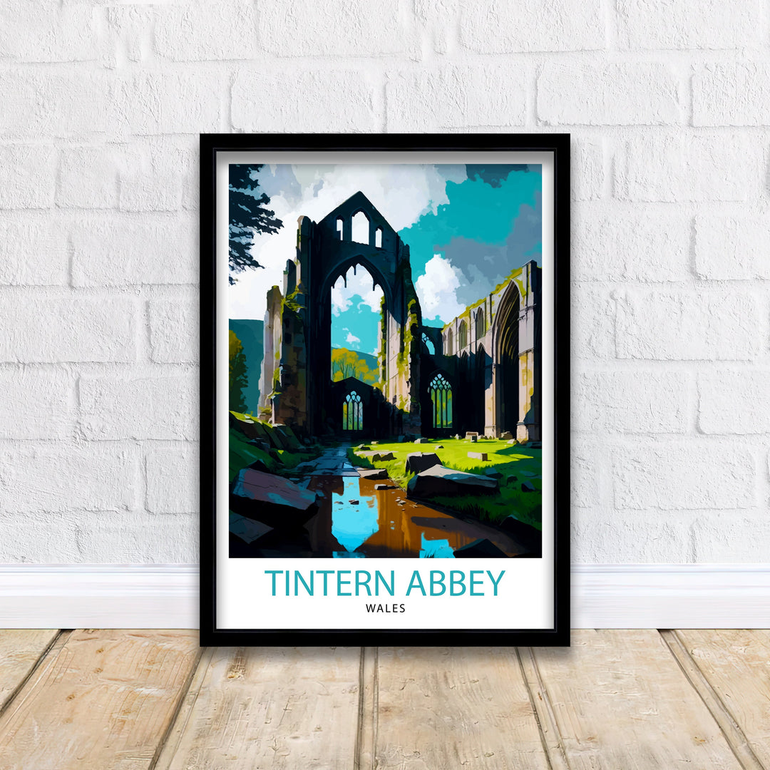 Tintern Abbey Wales Travel Poster Wales