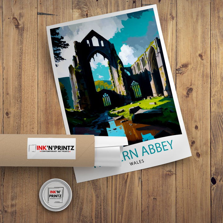 Tintern Abbey Wales Travel Poster Wales