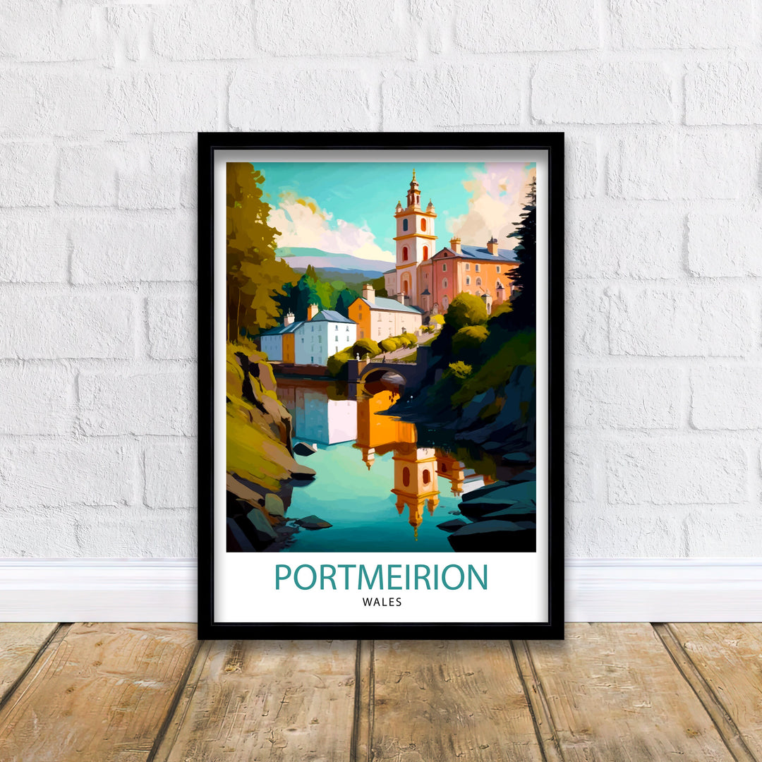 Portmeirion Wales Travel Poster Portmeirion