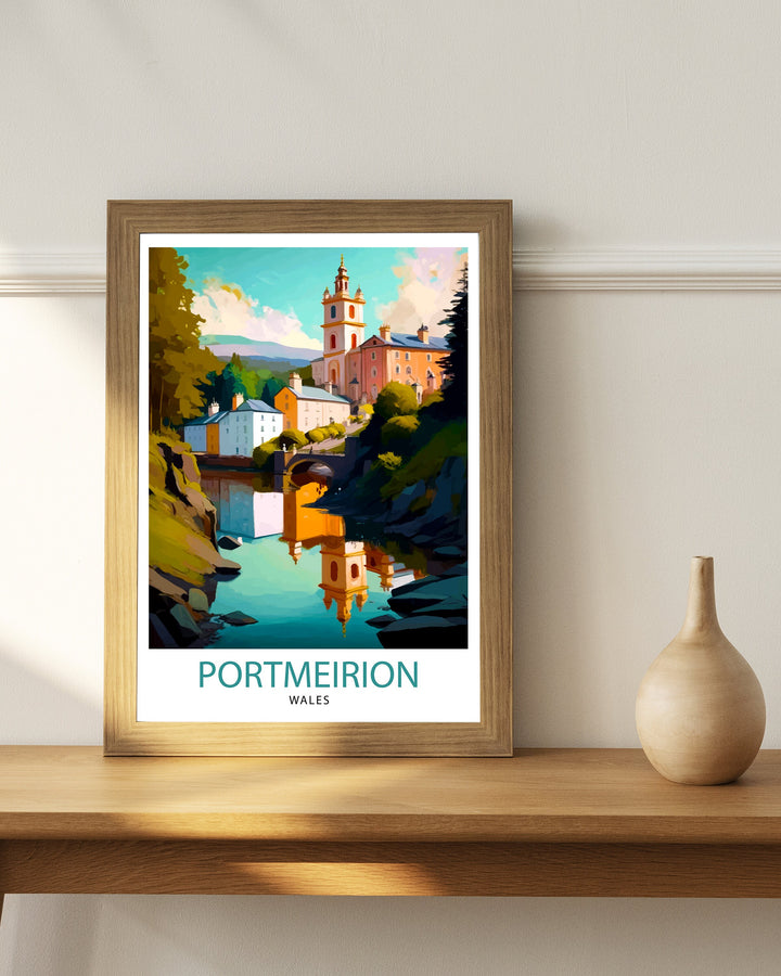 Portmeirion Wales Travel Poster Portmeirion