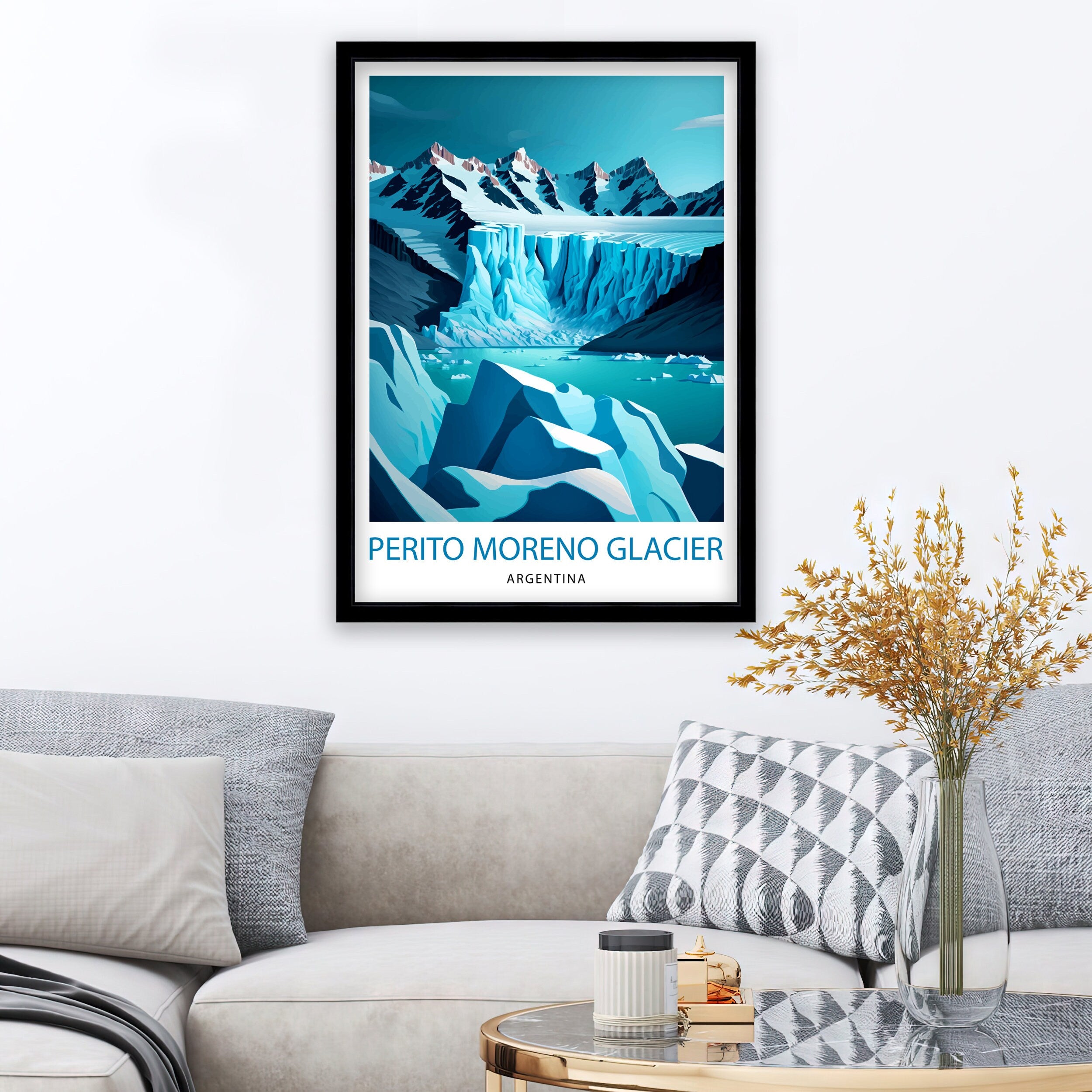 Perito Moreno Glacier Travel Print Glacier Wall Decor Glacier Art Print Argentina Travel Poster Patagonia Print Nature Landscape Art