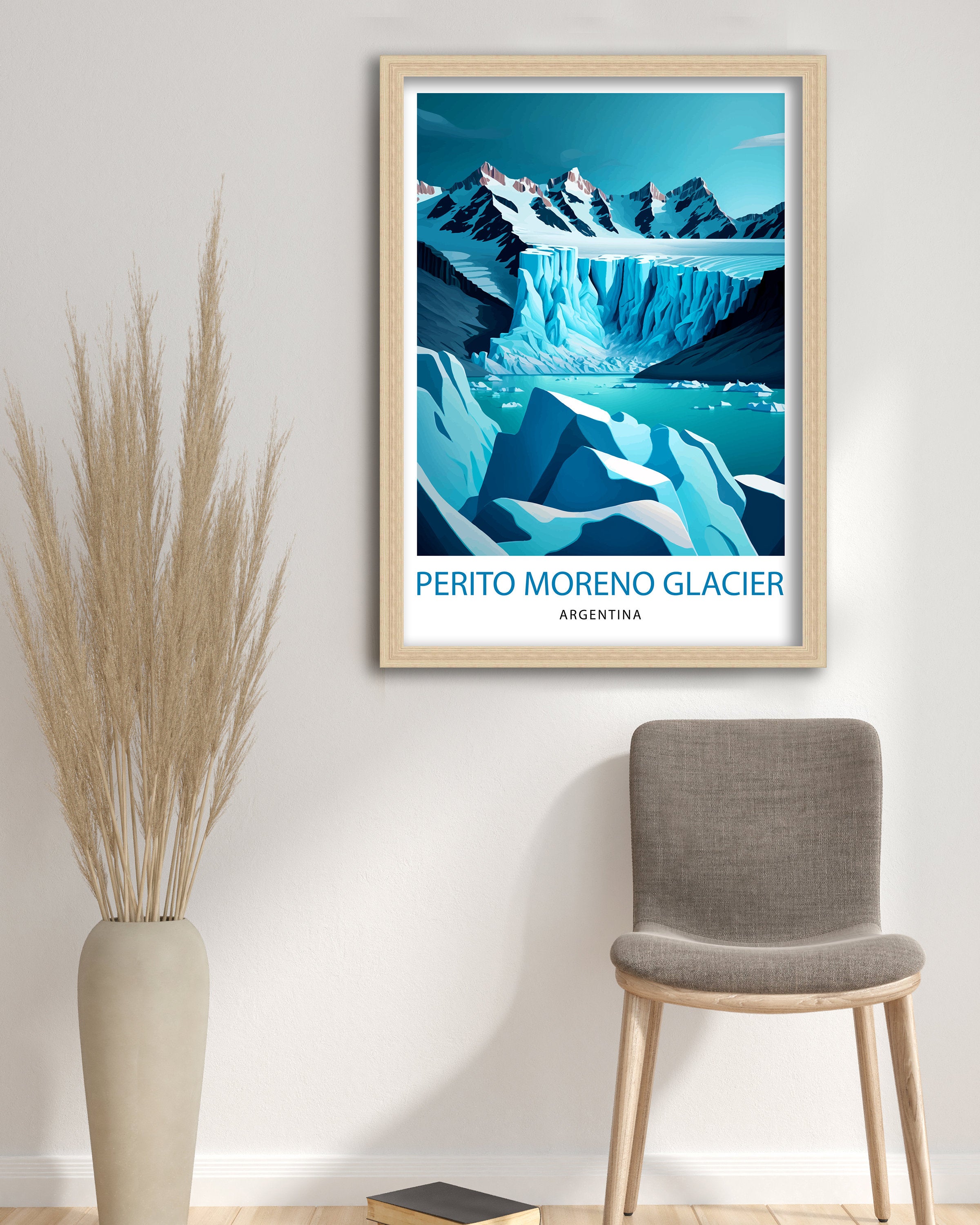 Perito Moreno Glacier Travel Print Glacier Wall Decor Glacier Art Print Argentina Travel Poster Patagonia Print Nature Landscape Art